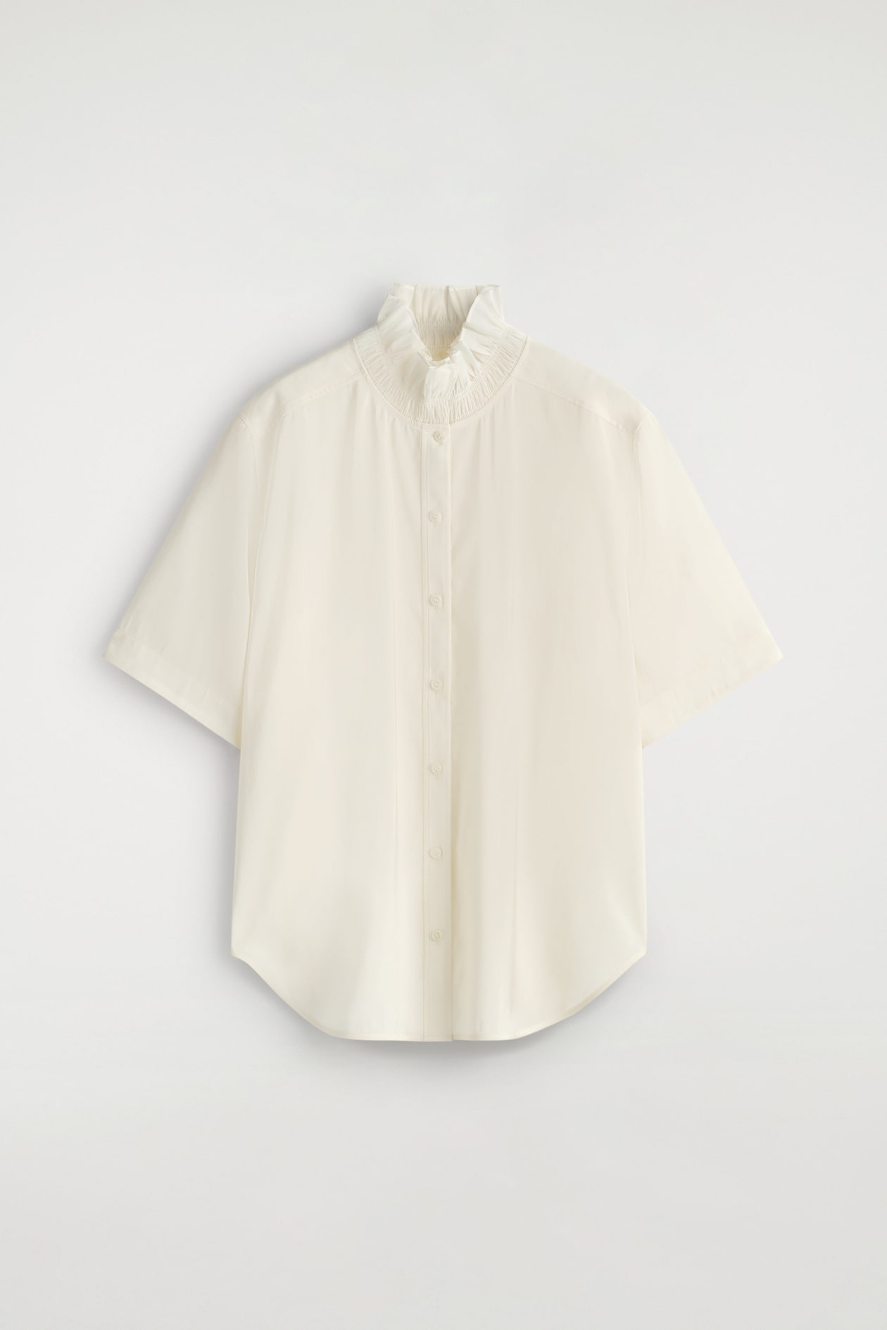 BLUSE AUS MODAL MIT RAFFUNGEN AM KRAGEN