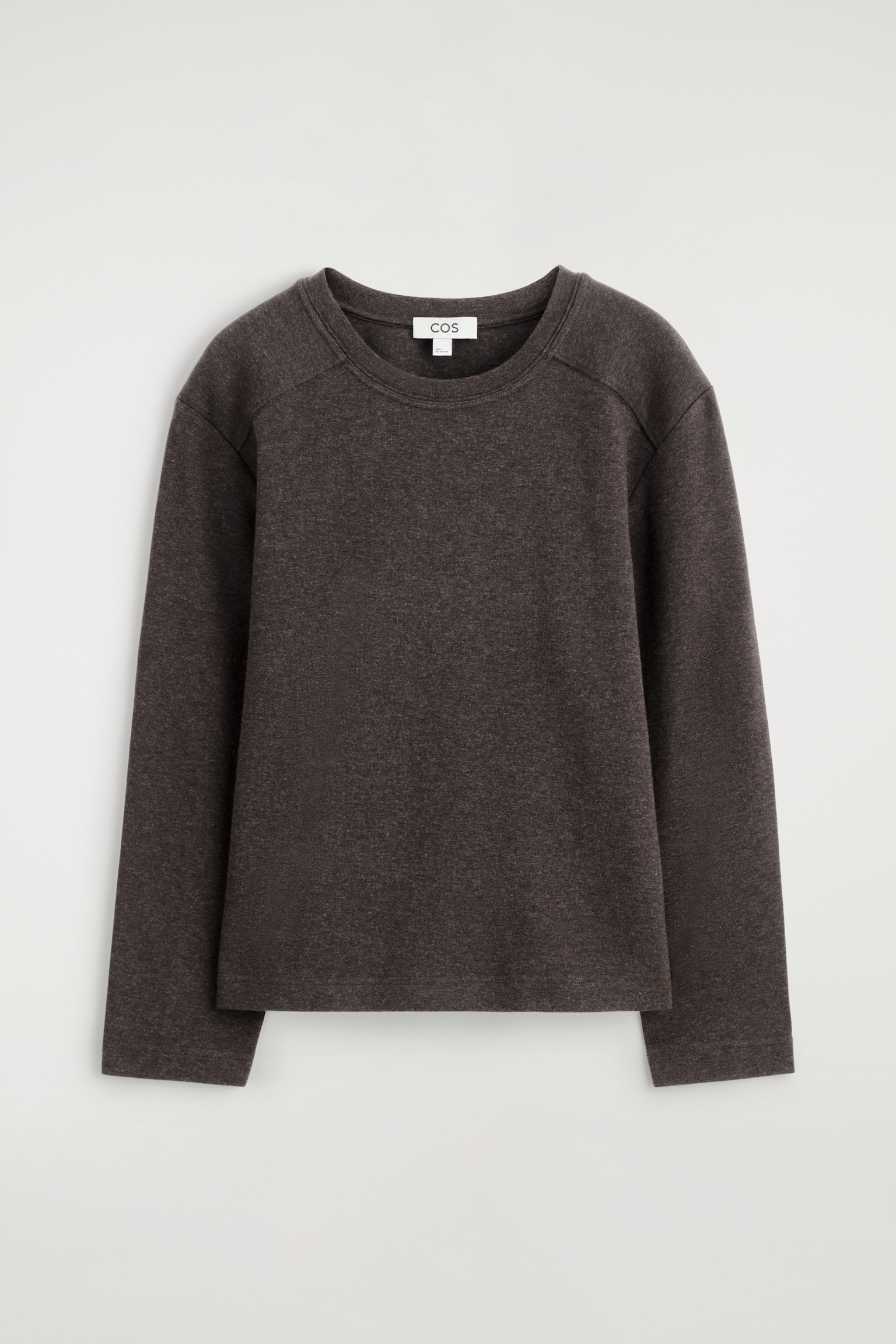 BLUZĂ CU MÂNECĂ LUNGĂ DIN BUMBAC - MARO ÎNCHIS/GRI MÉLANGE - 2