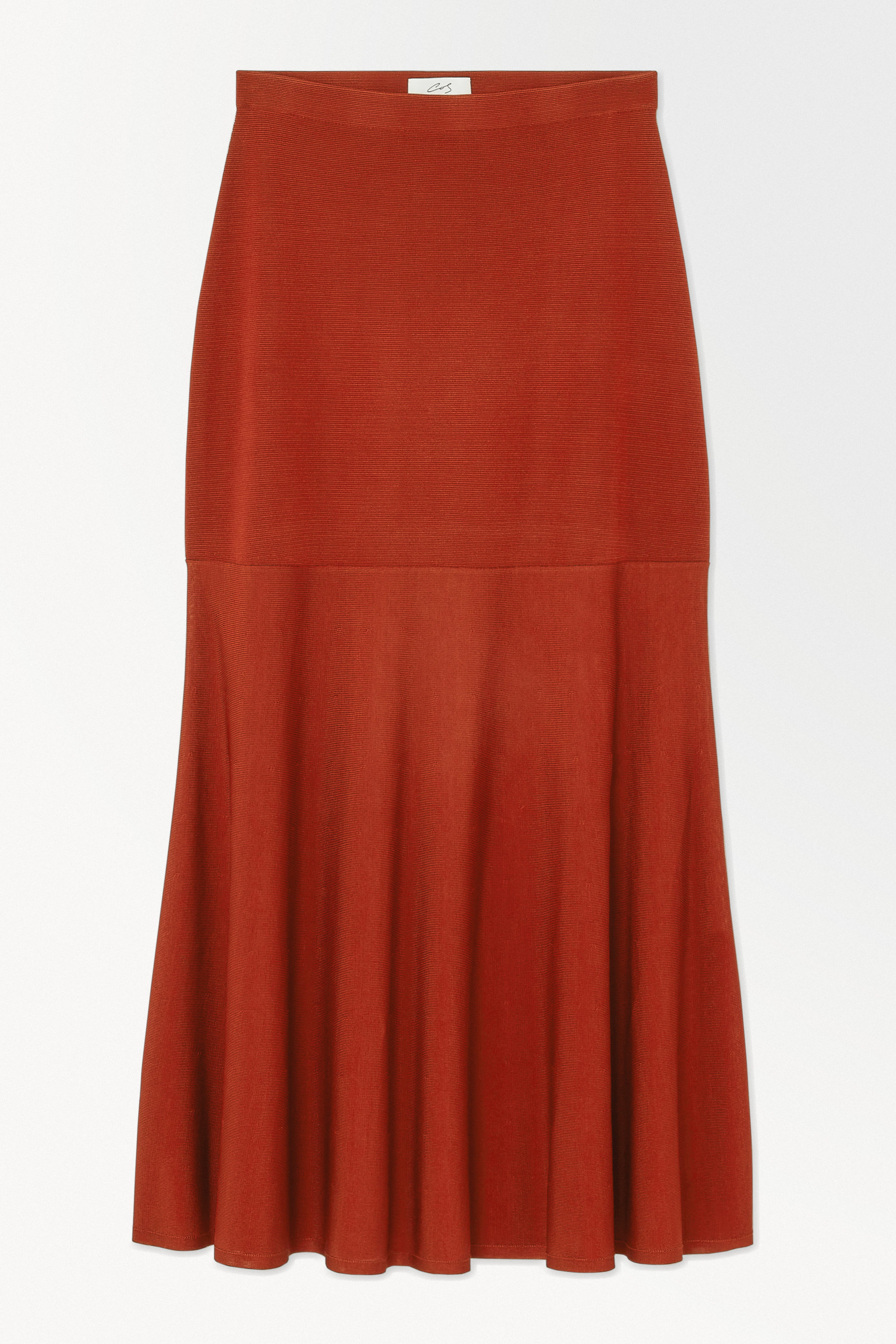THE FLARED KNITTED MAXI SKIRT - TERRACOTTA | COS