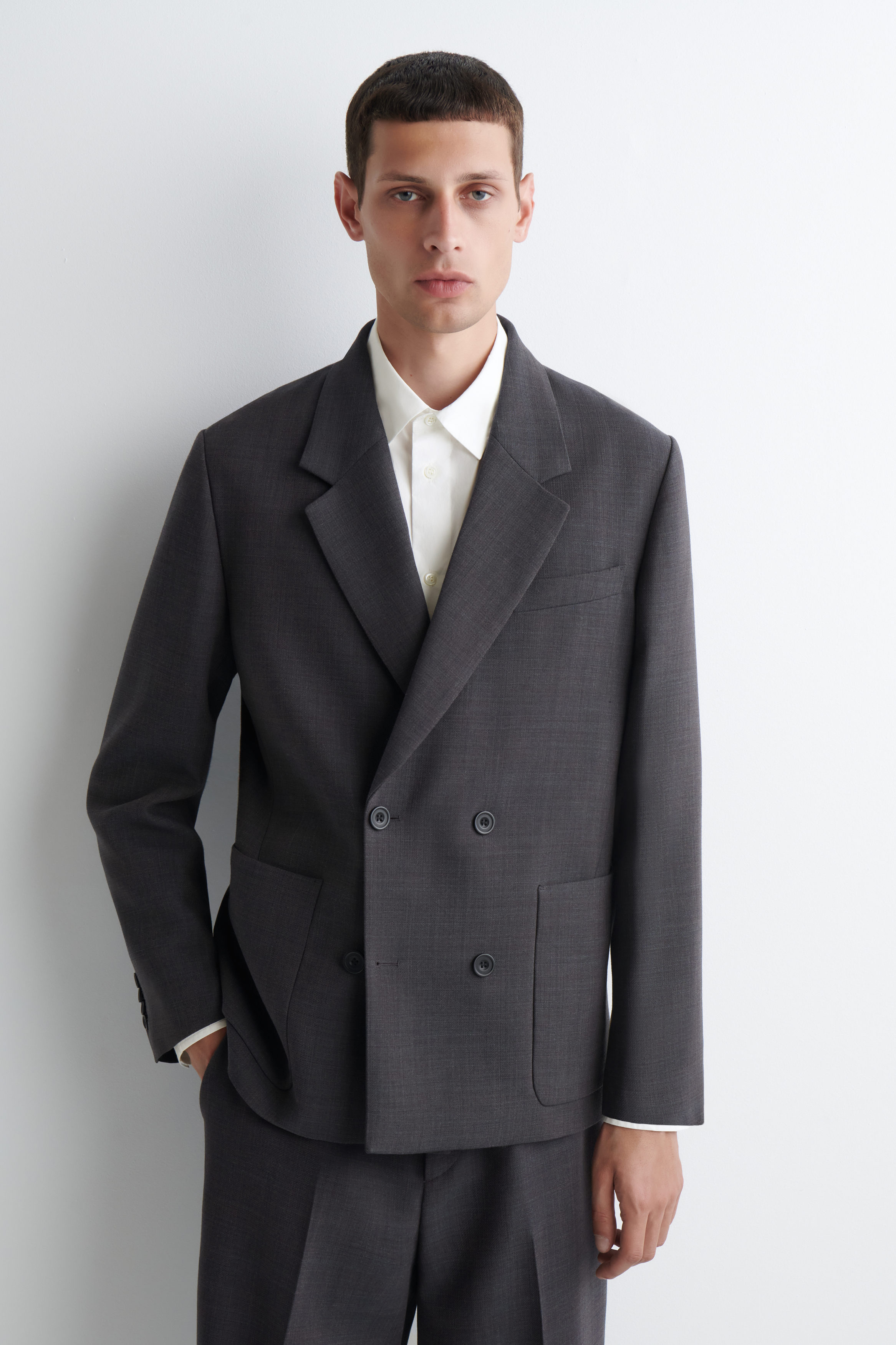 【極美品】【COS】UNSTRUCTURED WOOL-BLEND BLAZER UNSTRUCTURED WOOL-BLEND BLAZER - DARK BROWN | COS NL