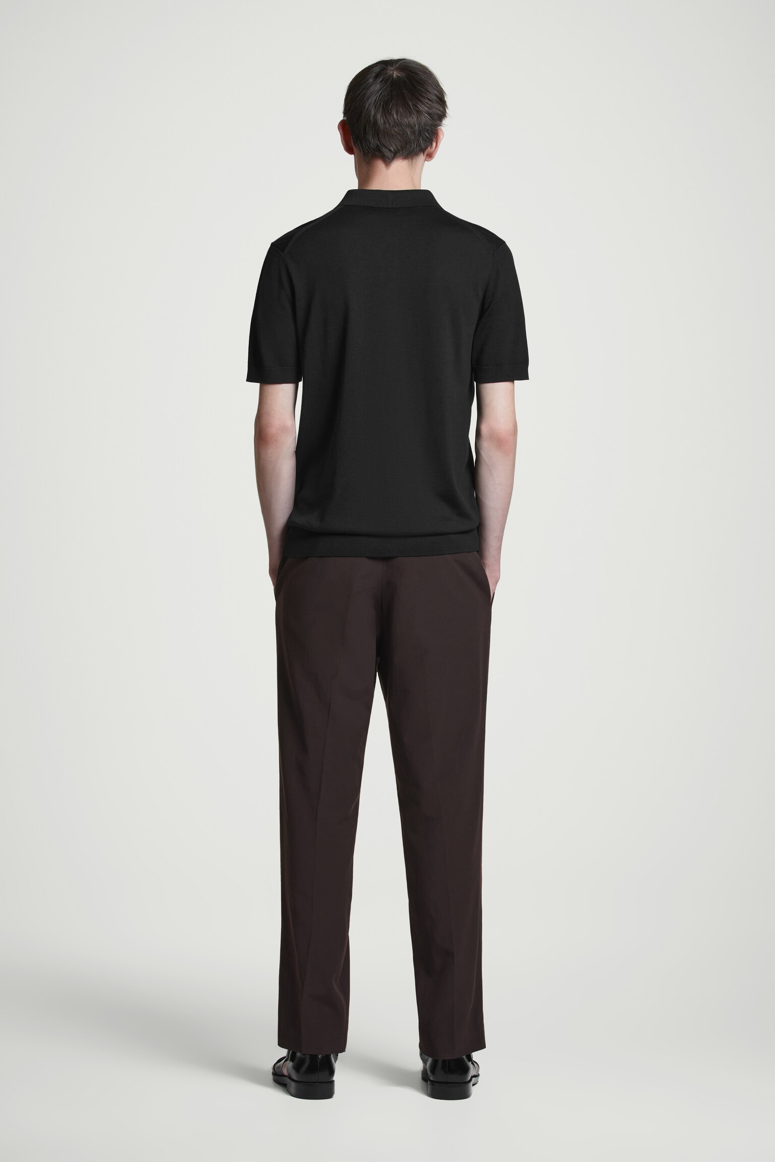 SCHMAL GESCHNITTENES POLOSHIRT AUS SEIDENSTRICK - SCHWARZ/NAVYBLAU - 6