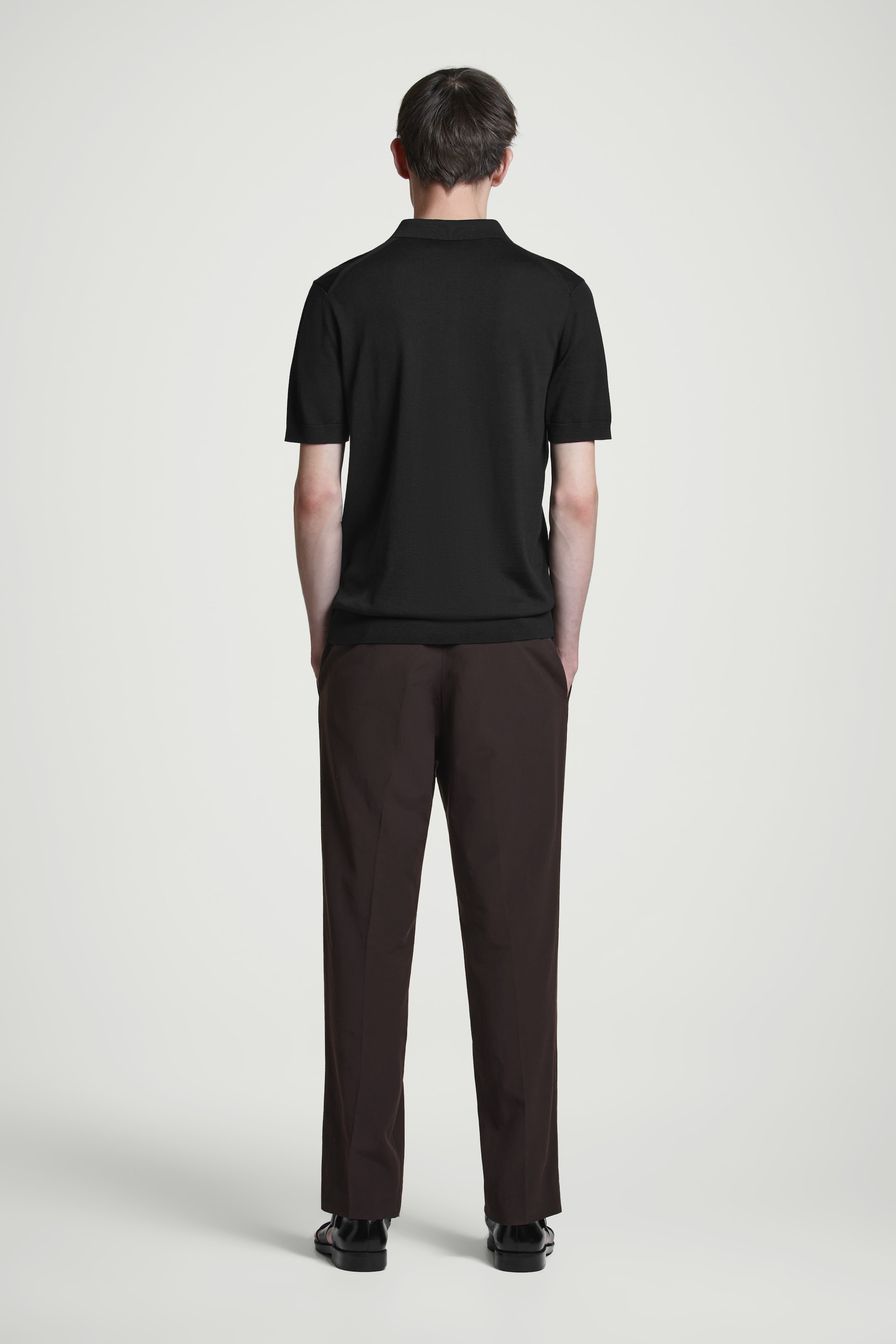 Zobacz większy obraz: JEDWABNO-BAWEŁNIANA KOSZULKA POLO - CZARNY - ON | H&M PL 5