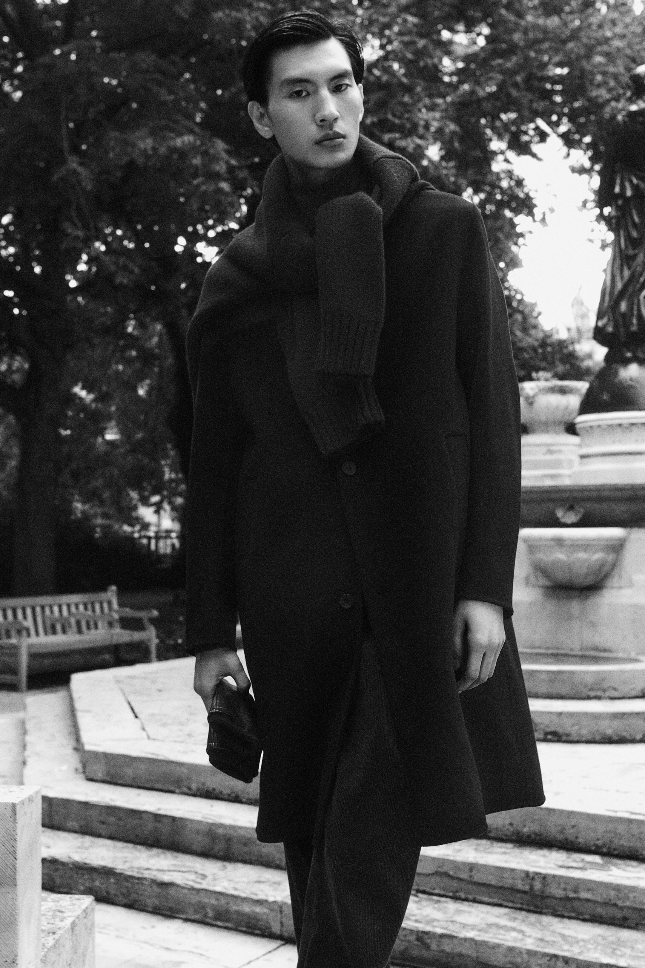 Größeres Bild anzeigen: LANGER CAR COAT AUS DOUBLEFACE-WOLLE - SCHWARZ - Men | H&M AT 8