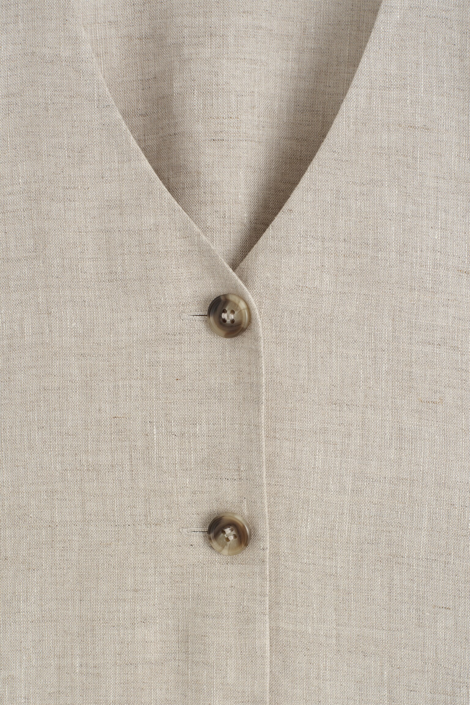 ROBE COURTE BOUTONNÉE EN LIN - AVOINE - 7
