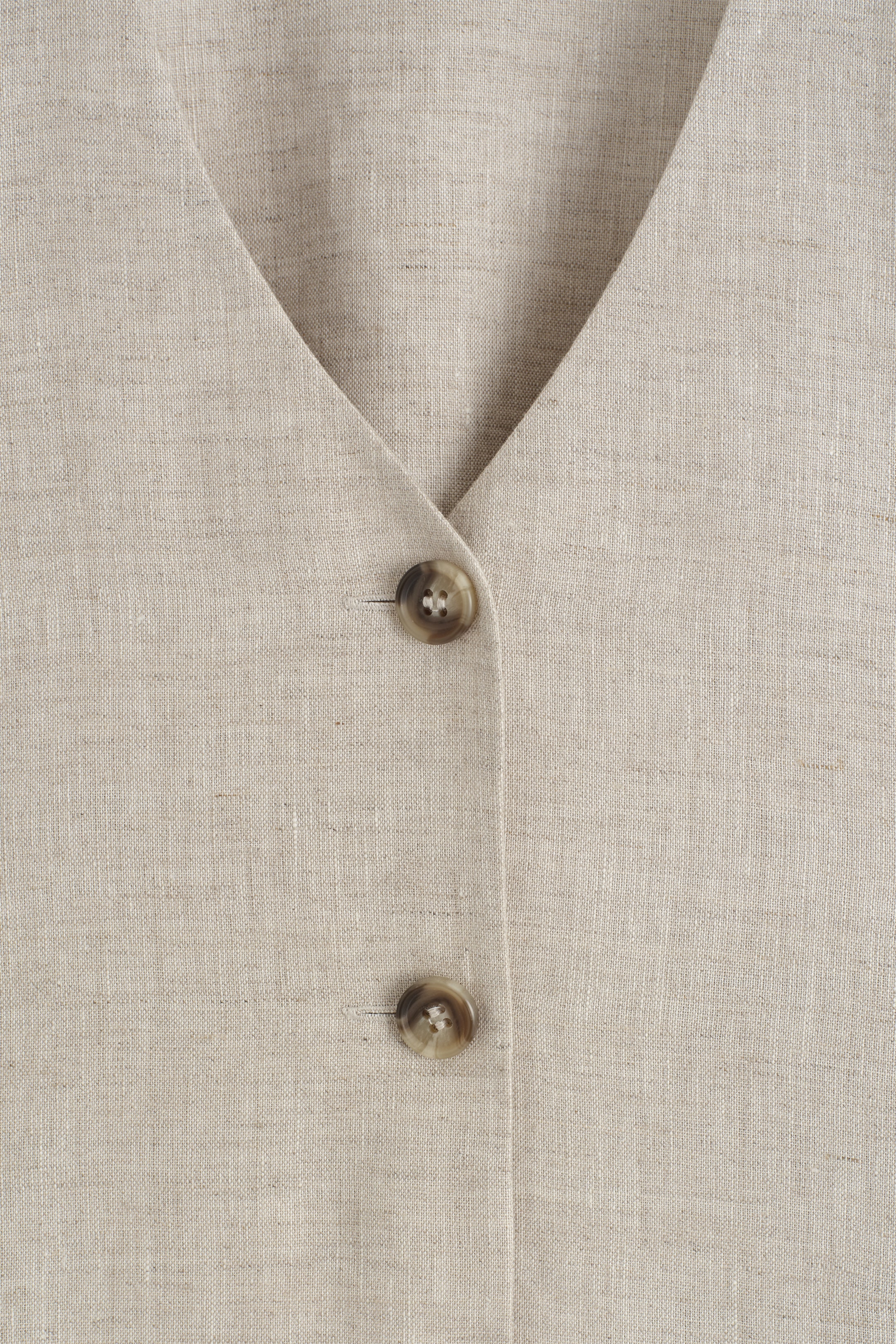 Ingrandisci l'immagine: BUTTONED LINEN MINI DRESS - OATMEAL - DONNA | H&M CH 6
