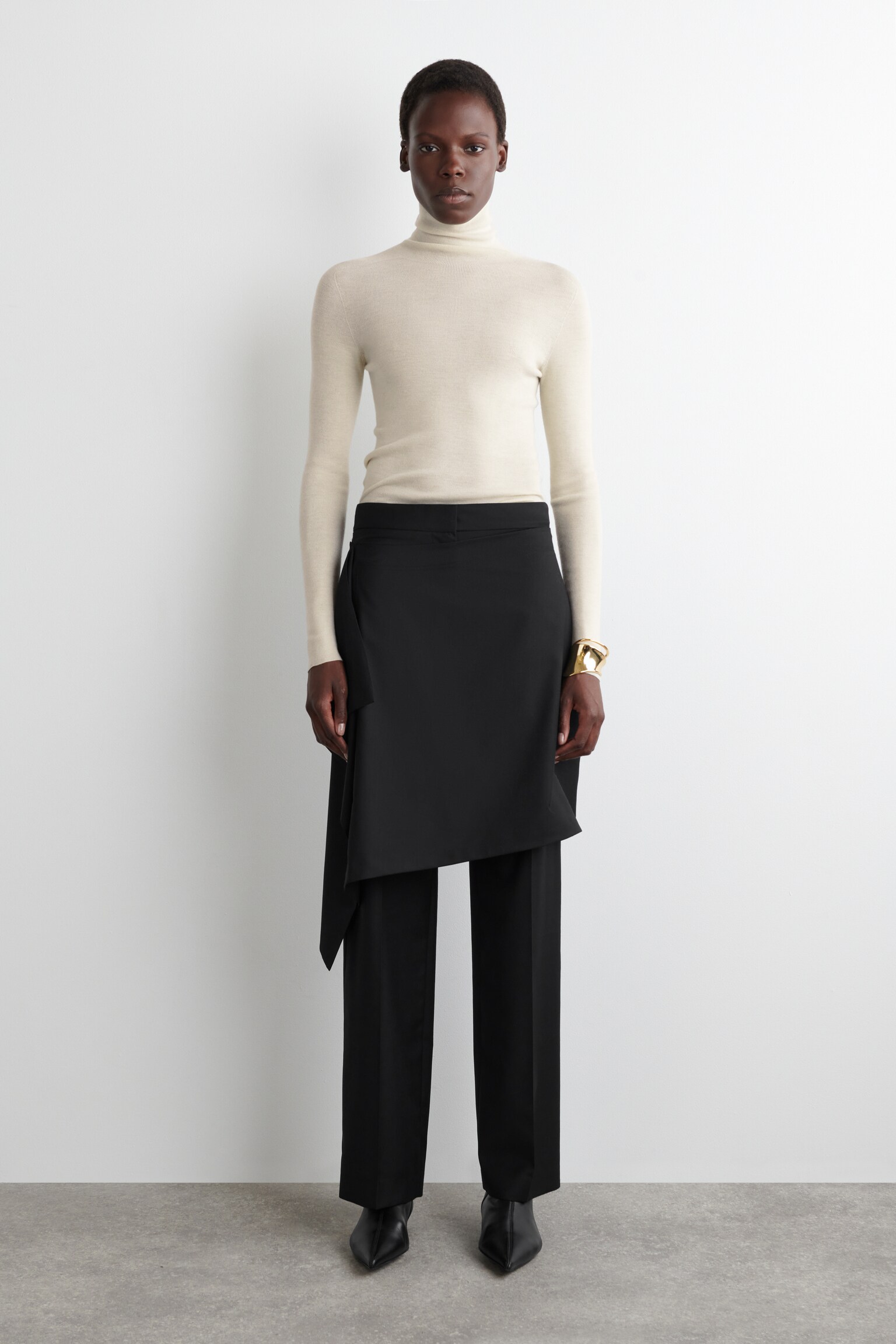 JERSEY FINO DE LANA SIN COSTURAS CON BRILLOS - CREMA/NEGRO/TOPO - 5