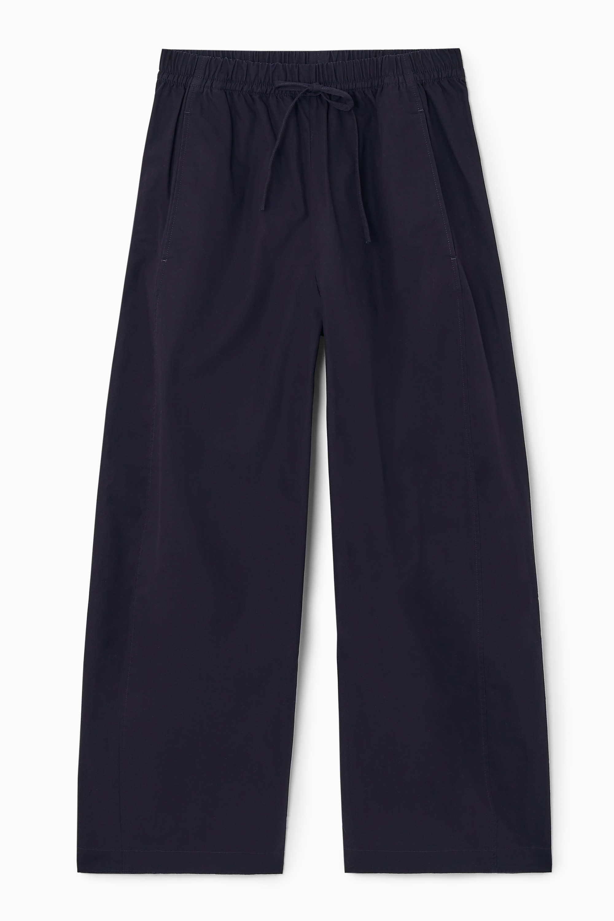 HOSE MIT BARREL-BEIN UND ELASTISCHEM BUND - NAVYBLAU