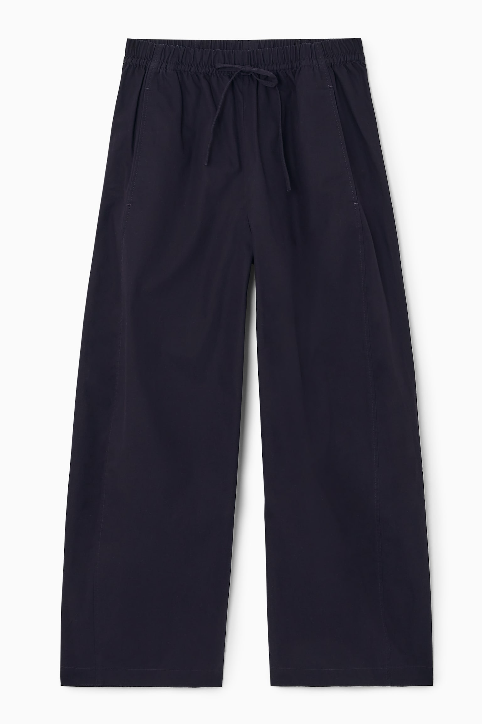 ELASTICATED BARREL-LEG TROUSERS - NAVY/KHAKI - 2