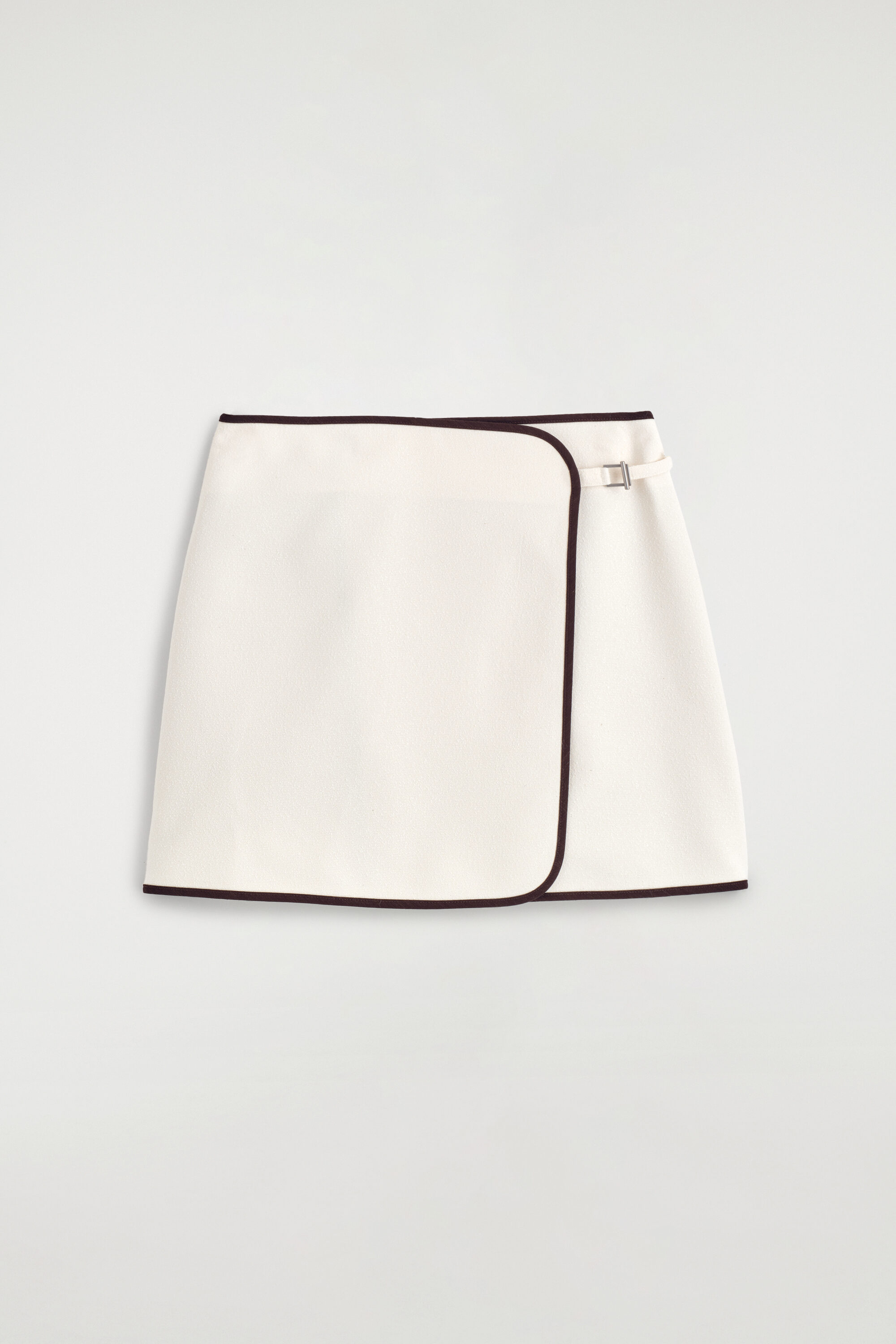 Contrast-trimmed Mini Wrap Skirt