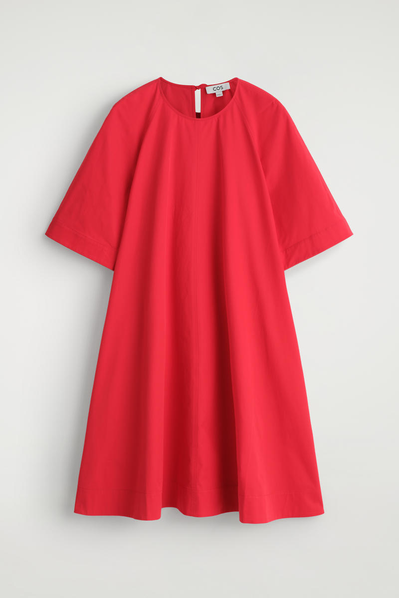 Cos Tie-back A-line Mini Dress In Red