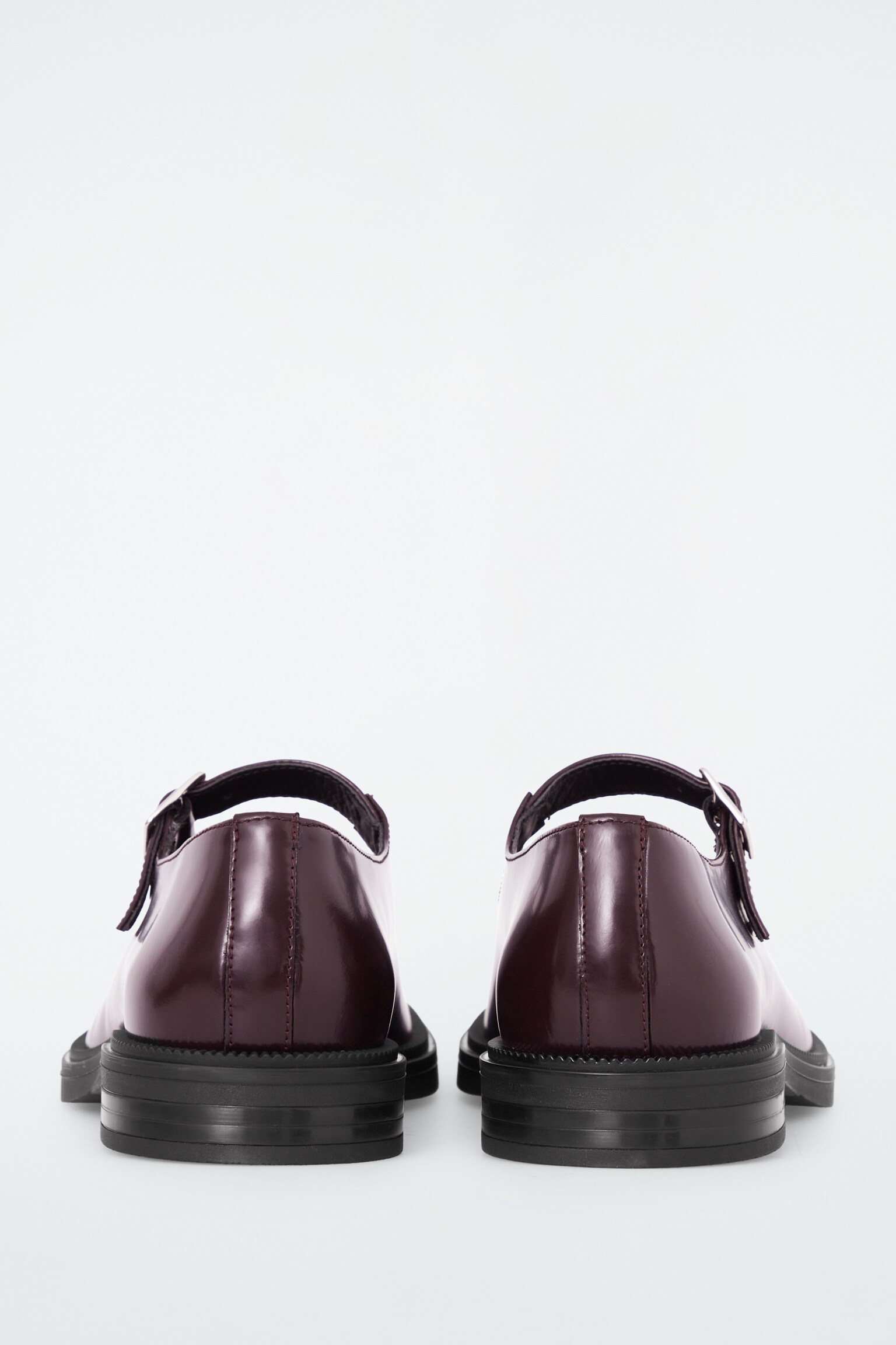CHUNKY LEATHER MARY-JANE SHOES - BORDEAUX - 3
