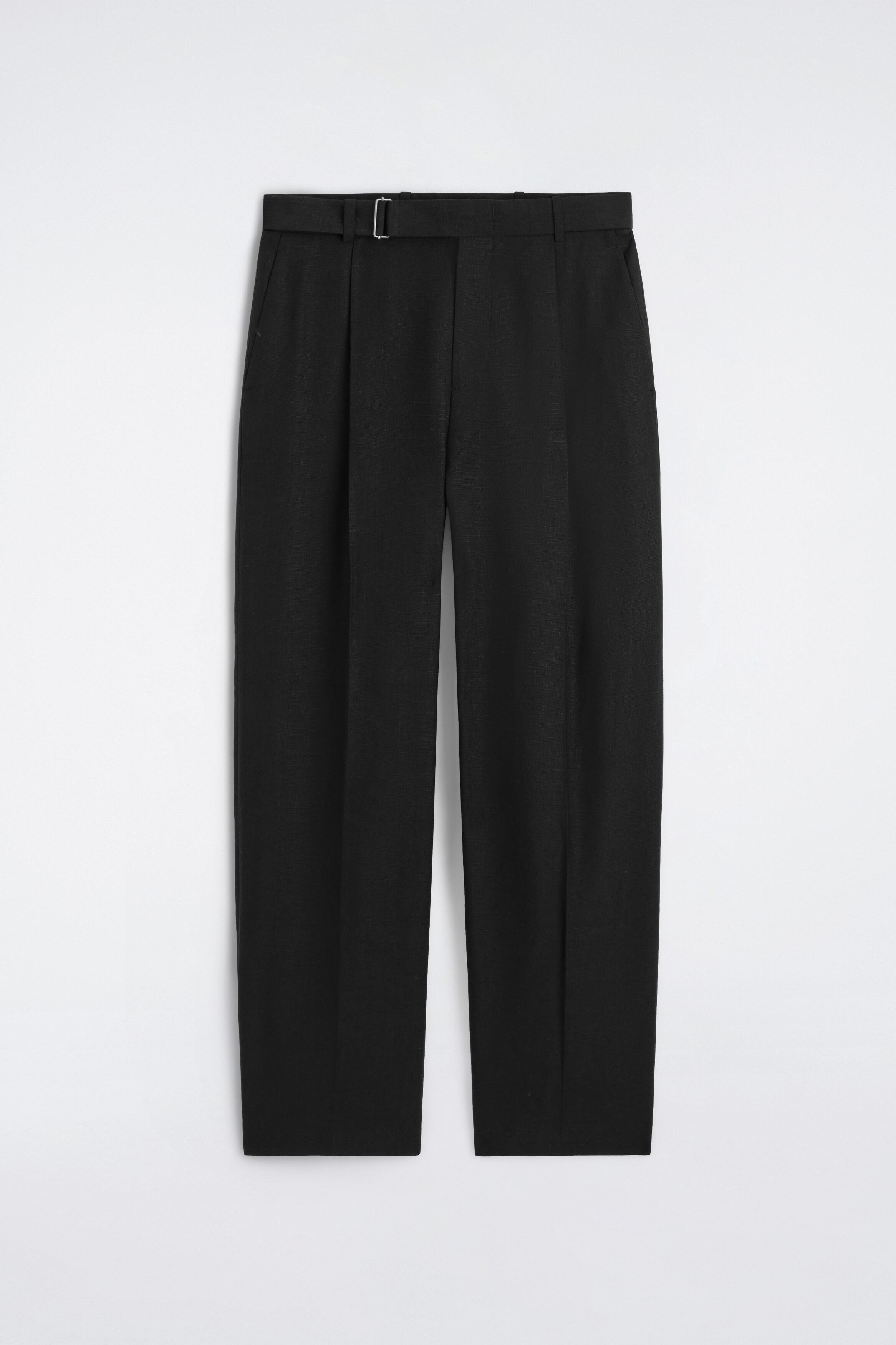 BELTED LINEN-BLEND RELAXED-FIT WIDE-LEG PANTS - thumbnail 6