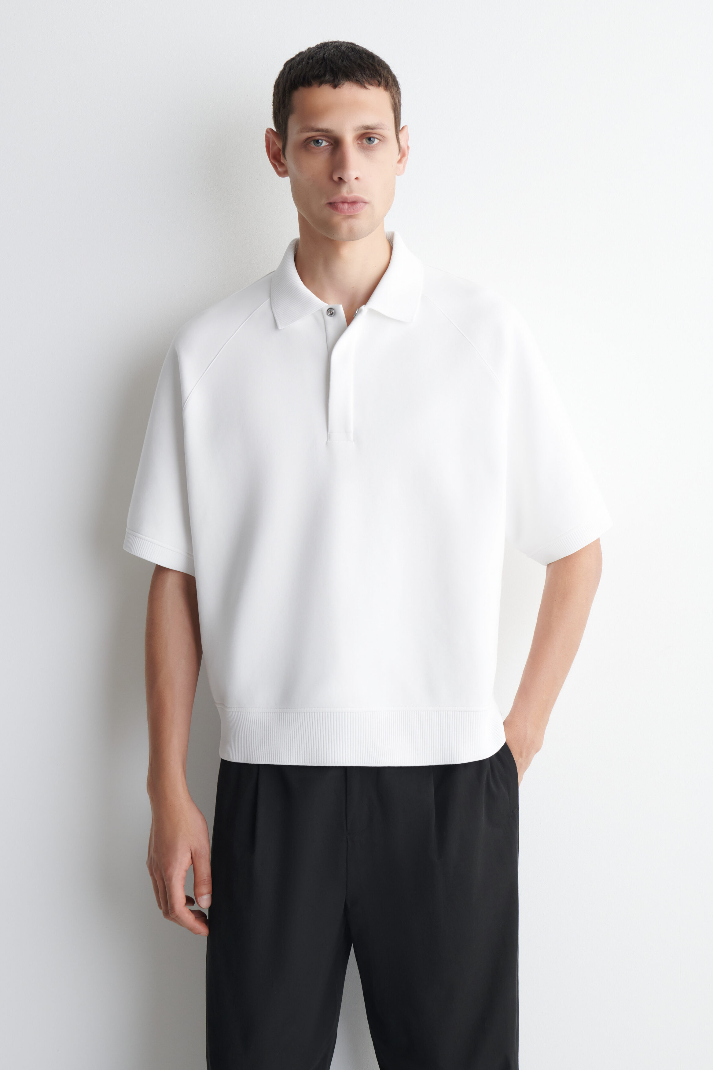 SCUBA-JERSEY POLO SHIRT - WHITE | COS US