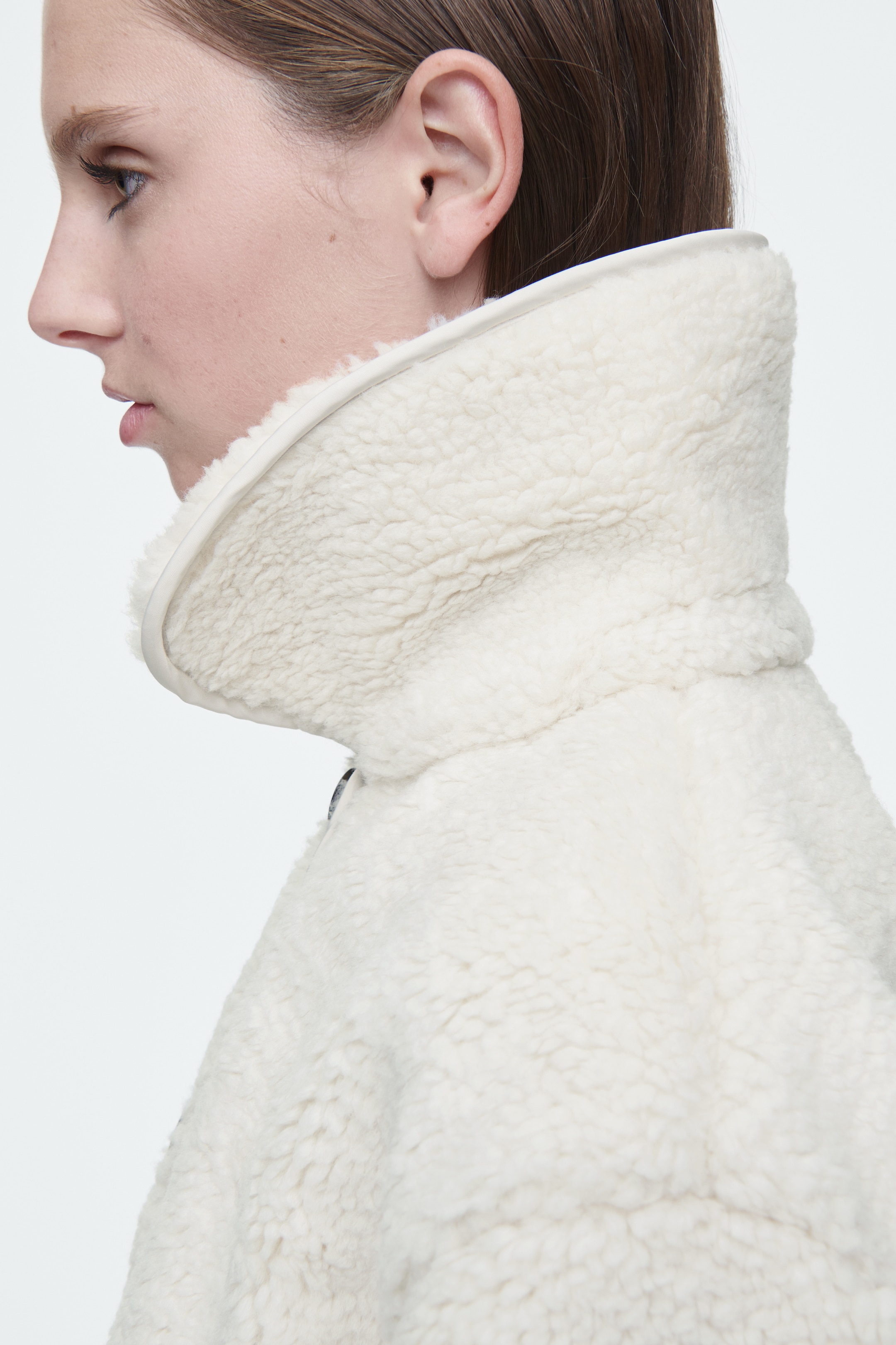 View larger image: COLLARED TEDDY JACKET - IVORY - Ladies | H&M GB 3