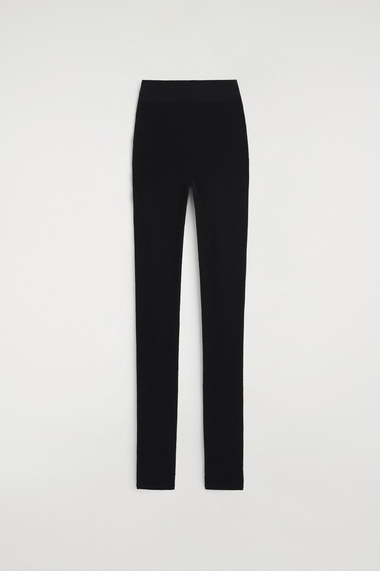 SEAMLESS MERINO WOOL LEGGINGS — BLACK