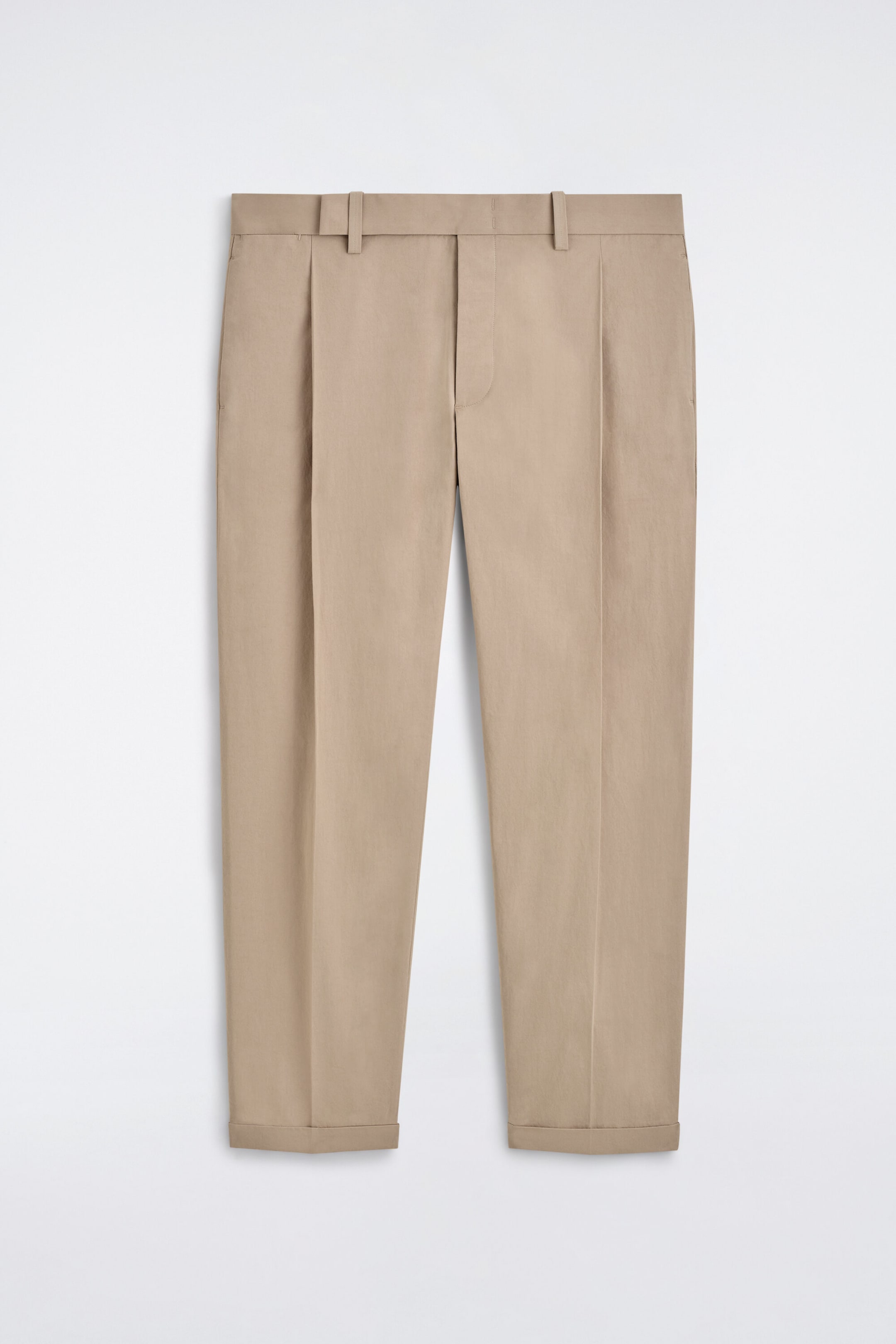 COTTON REGULAR-FIT STRAIGHT-LEG TROUSERS