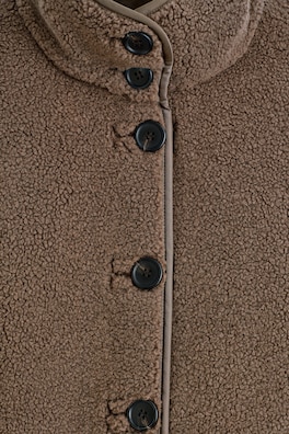 FUNNEL-NECK TEDDY JACKET — BROWN 1