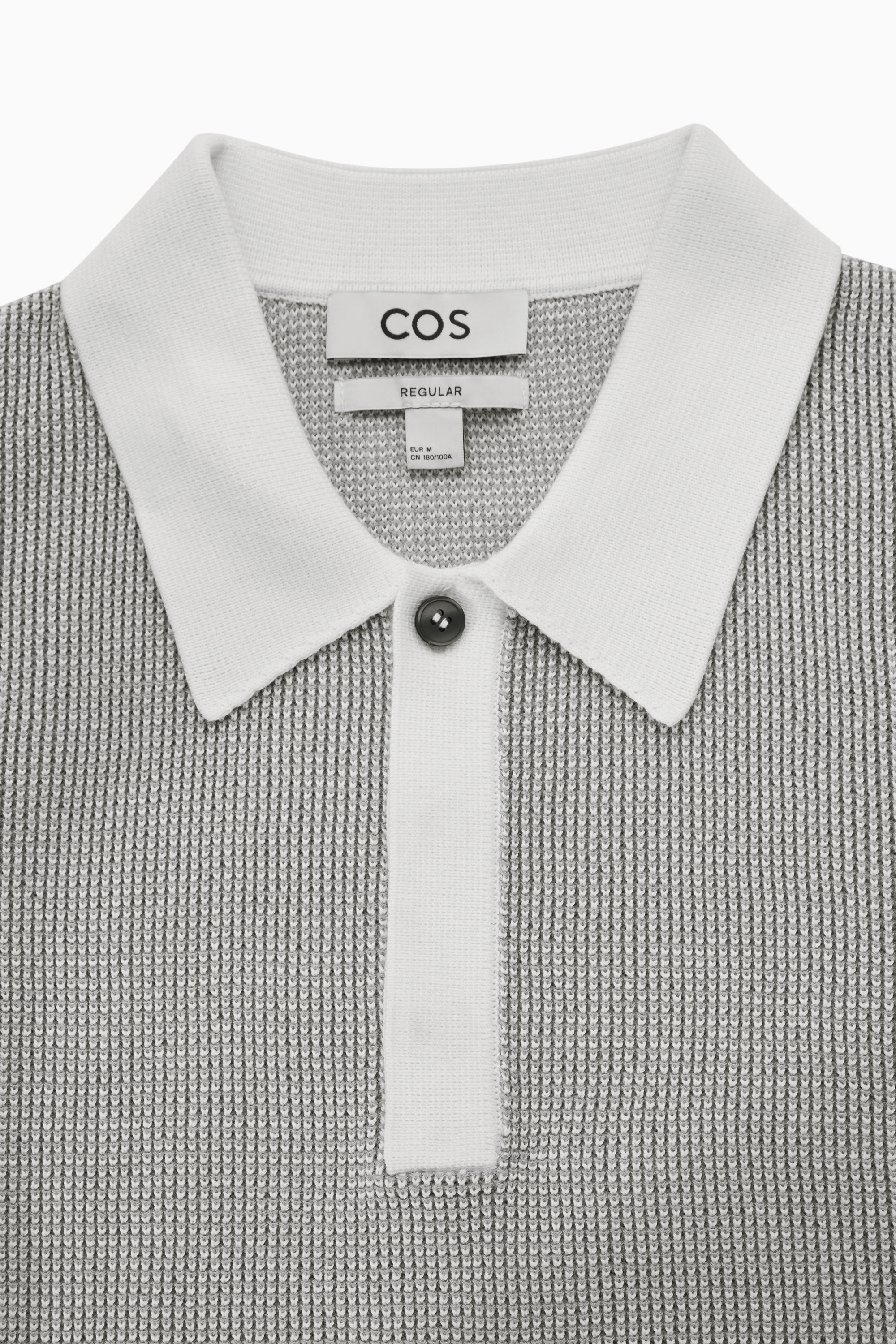 KNITTED POLO SHIRT - GREY | COS