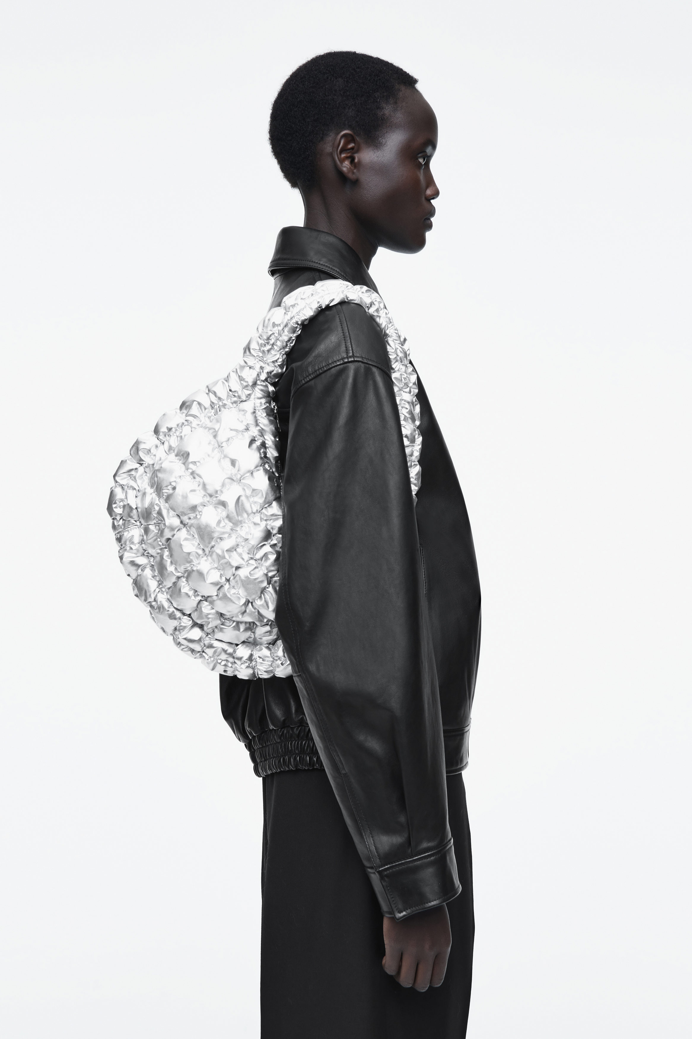 Metallic Silver Oversized Puffer Bag - Frisco Mercantile