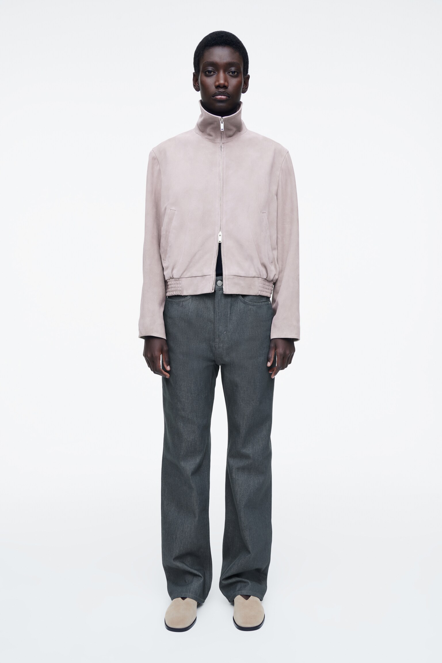 BLOUSON EN DAIM - LILAS - 7