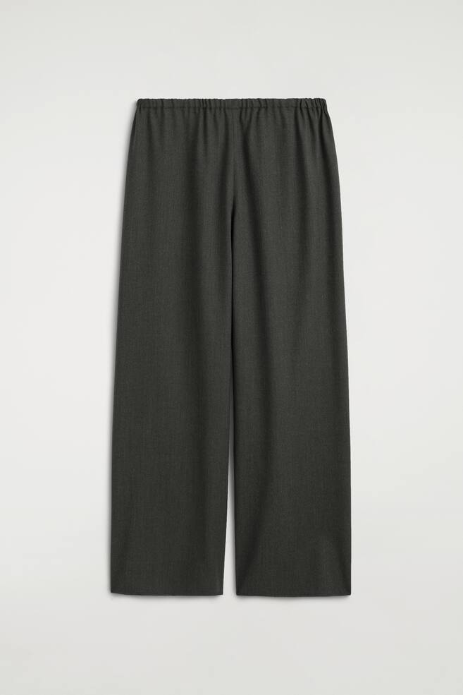 WOOL-BLEND WIDE-LEG TROUSERS - DARK GREY/BLUE-GREY - 1