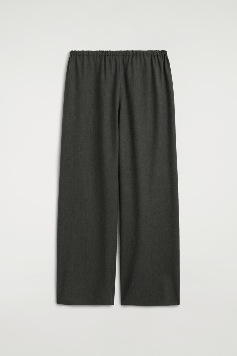 Wool-Blend Wide-Leg Pants