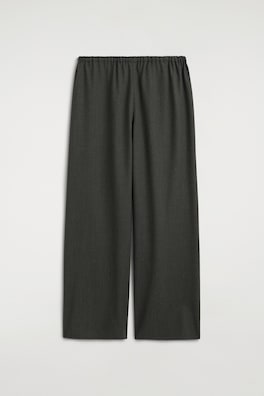 WOOL-BLEND WIDE-LEG PANTS — DARK GRAY 11