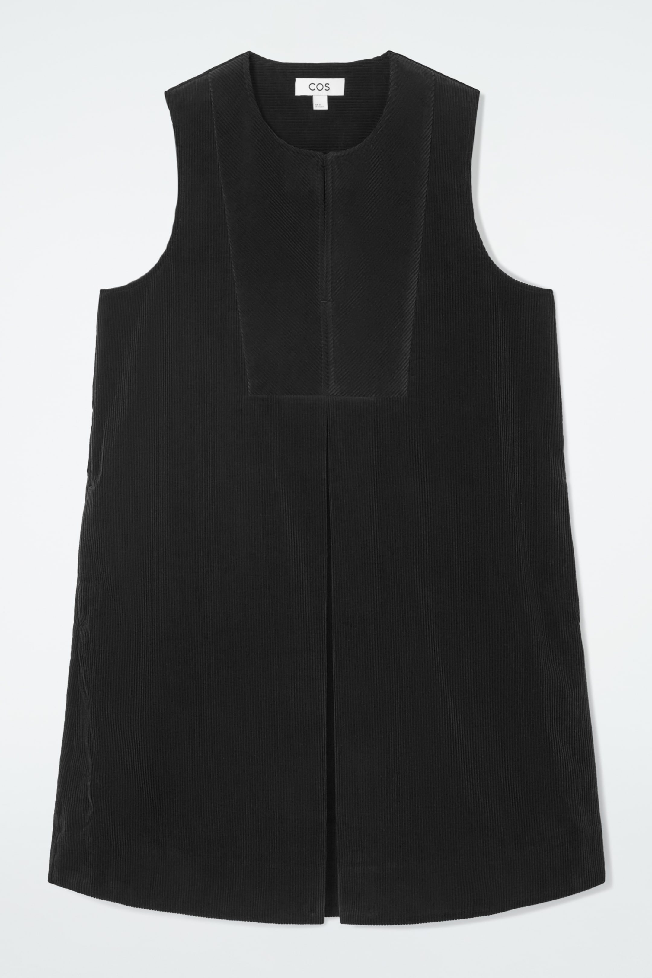 View larger image: BIB-FRONT CORDUROY MINI DRESS - BLACK - Ladies | H&M GB 1