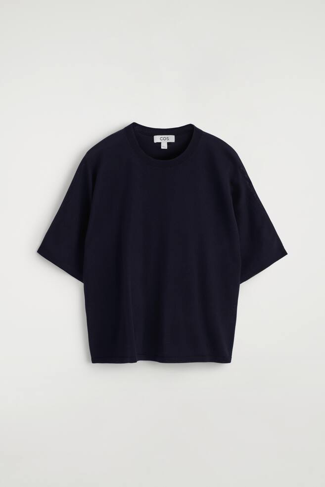 TRICOU TRICOTAT DIN LÂNĂ MERINO - BLEUMARIN/MARO-DESCHIS MELANJ - 1