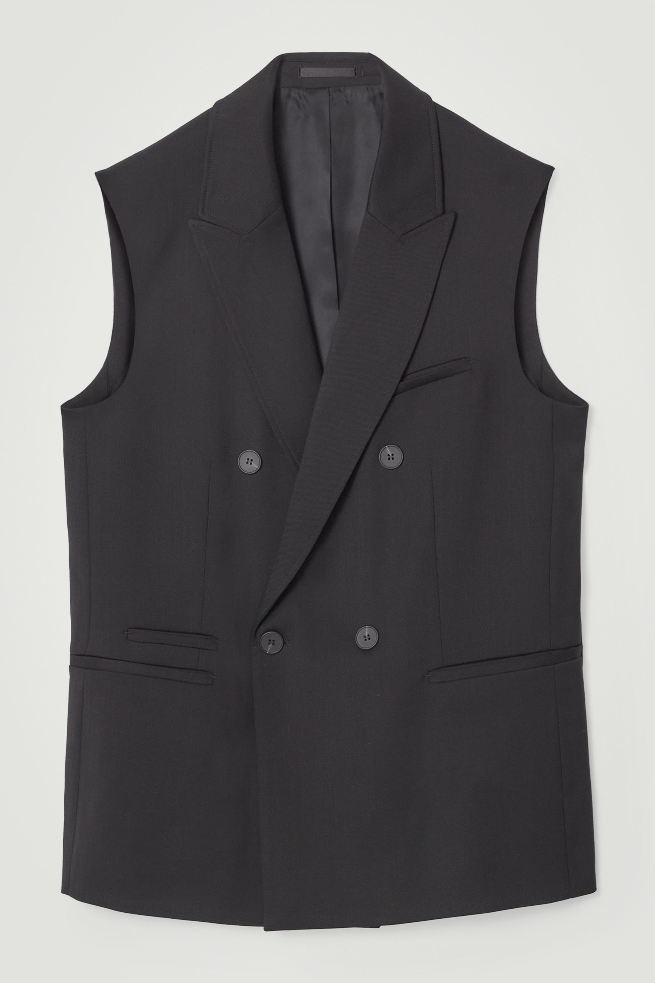 THE SLEEVELESS DOUBLE-BREASTED BLAZER