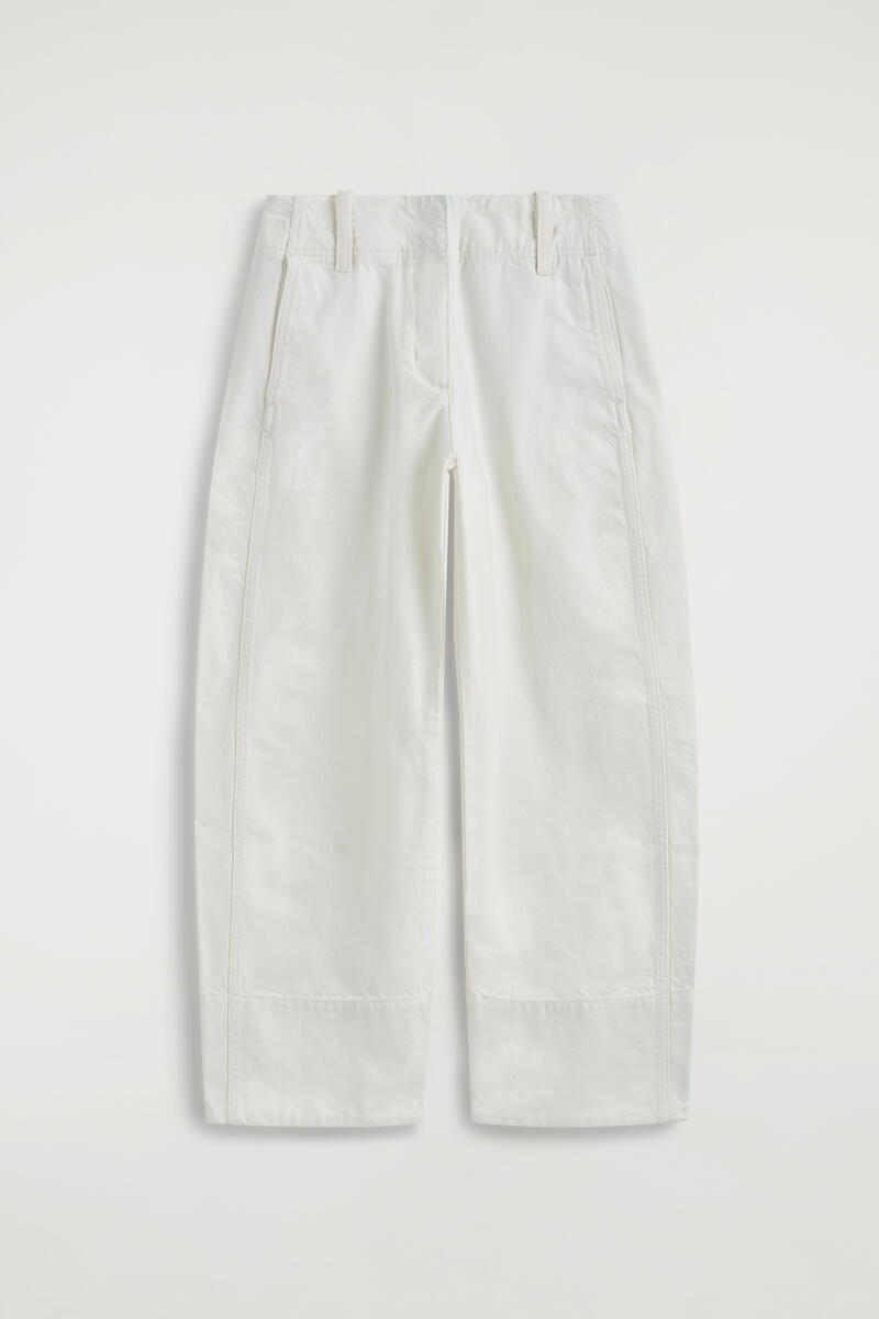 Denim Barrel-Leg Pants