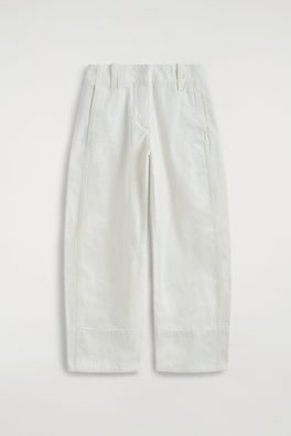DENIM BARREL-LEG PANTS — WHITE 6