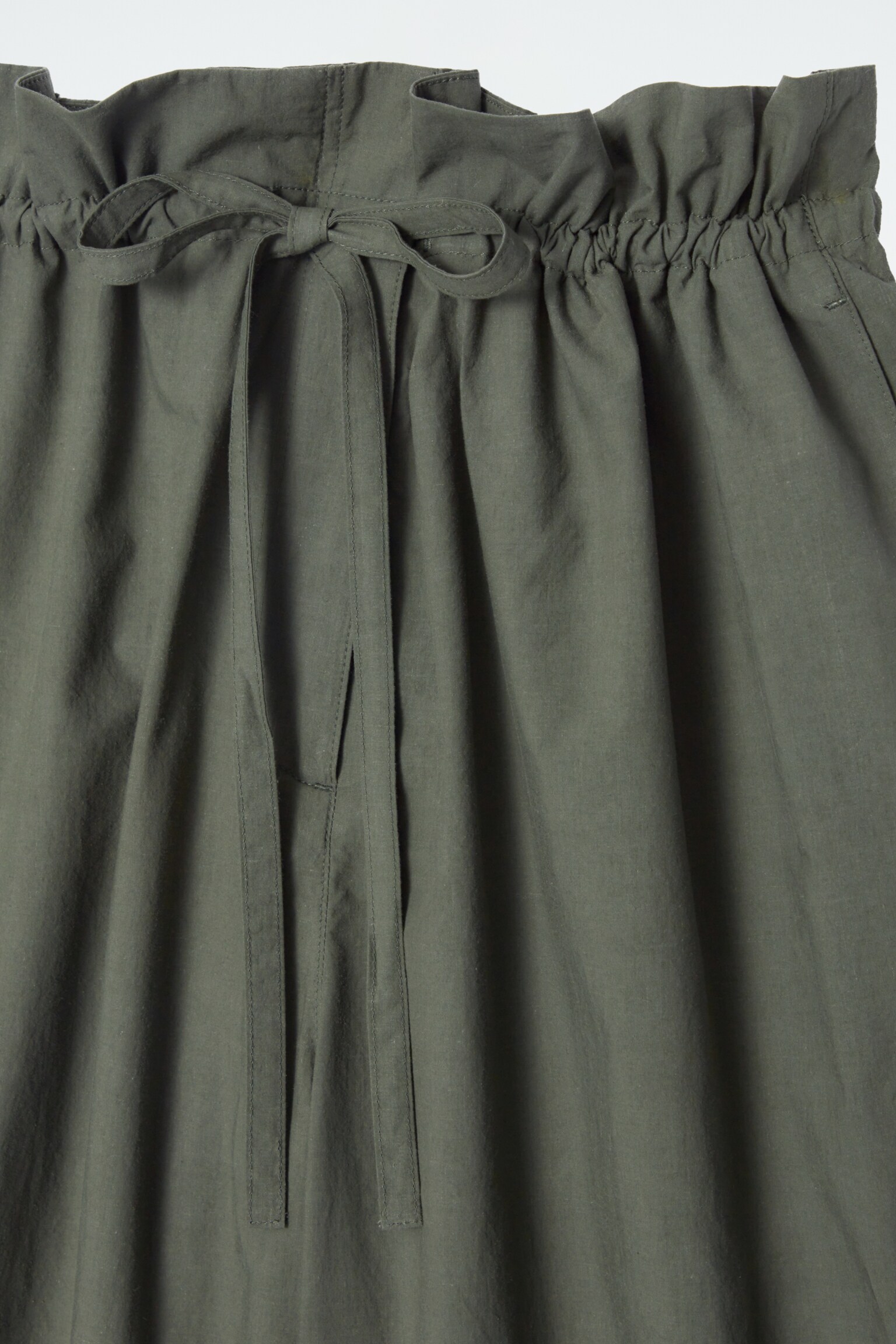 PAPERBAG BARREL-LEG TROUSERS - KHAKI/NAVY - 2