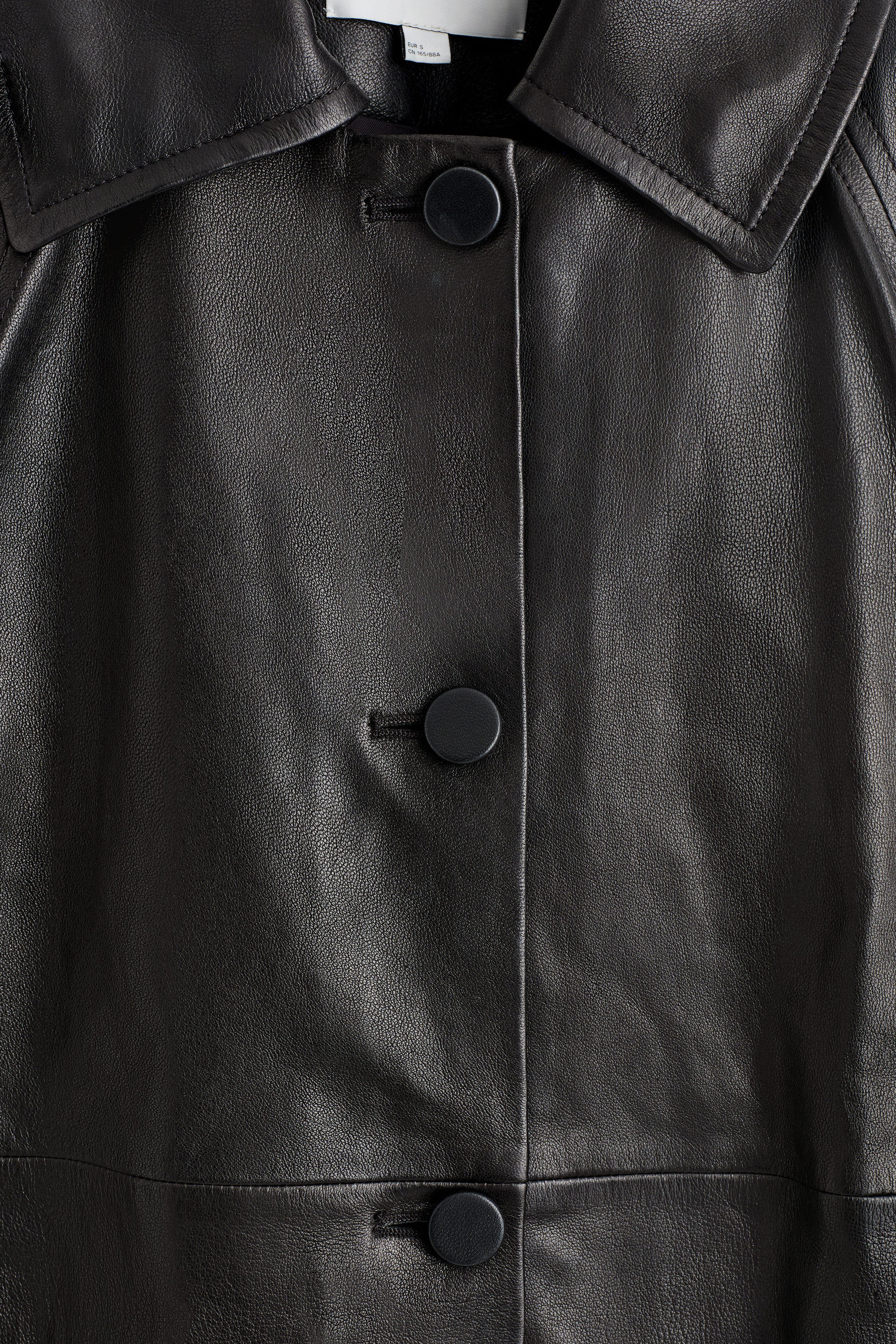 SCULPTURAL LEATHER COAT - DARK BROWN | COS US