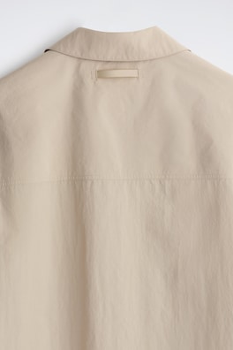 TAILORED OPEN-COLLAR NYLON SHIRT — BISCUIT 7