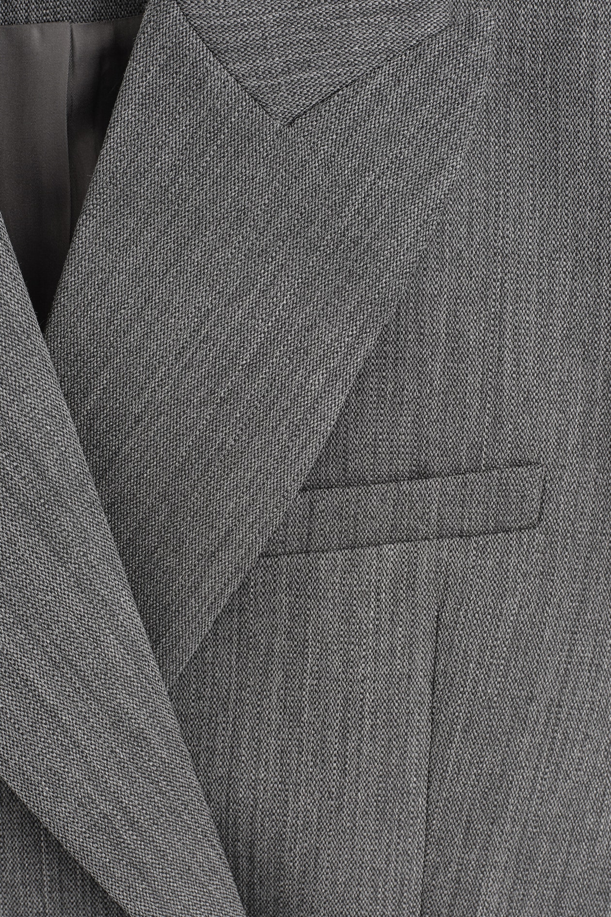 EXAGGERATED WOOL BLAZER — HEATHER