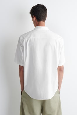 RELAXED COTTON SHORT-SLEEVED SHIRT — WHITE 3