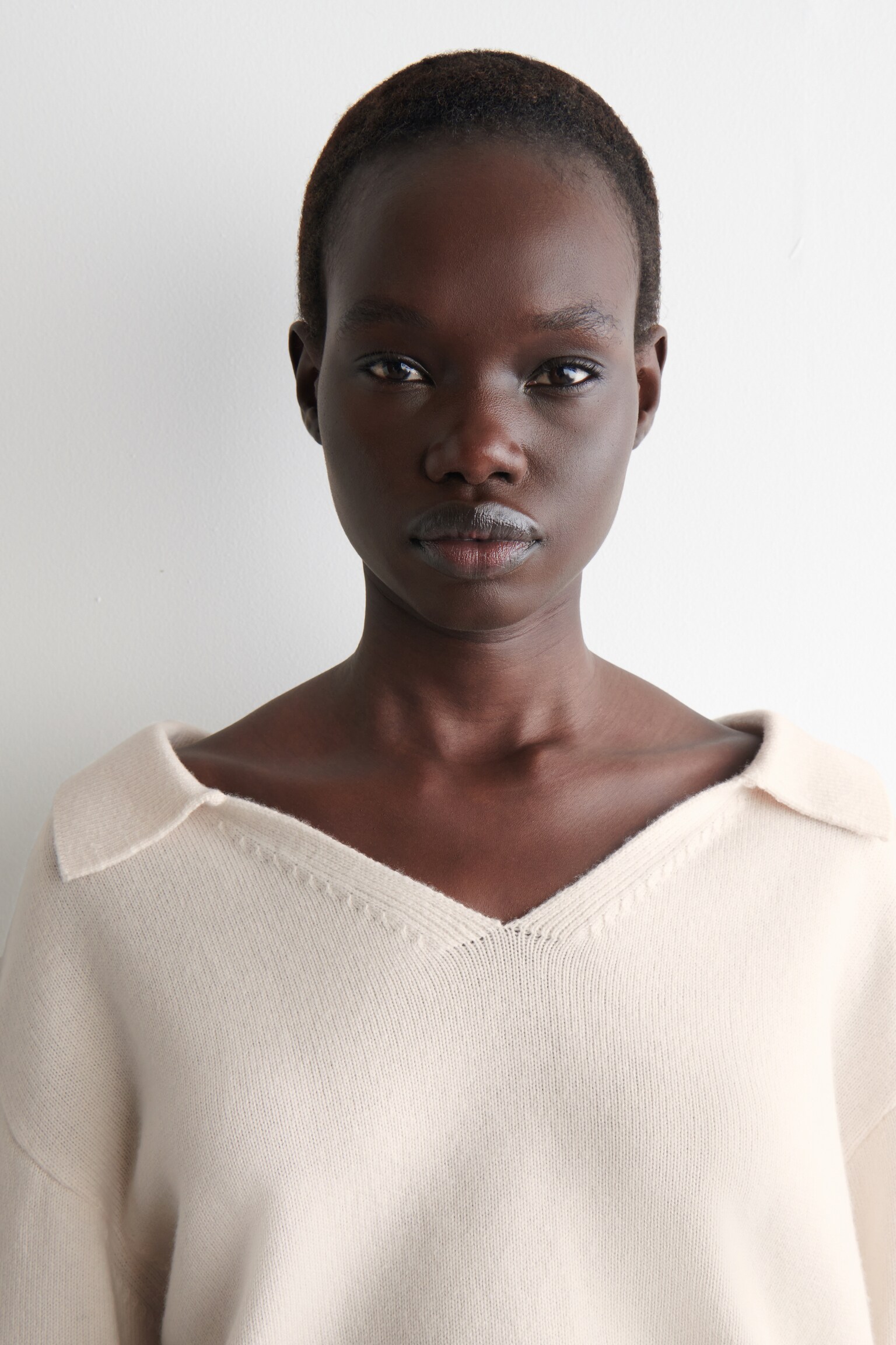 PULL POLO EN LAINE MÉRINOS - IVOIRE/NOIR/BEIGE CHINÉ - 7