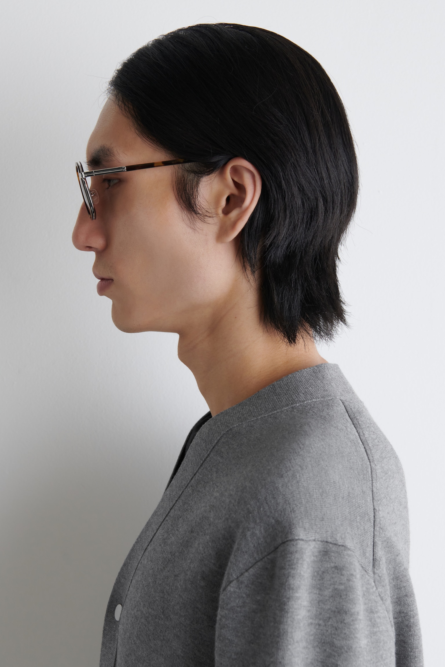 ROUND-FRAME AVIATOR SUNGLASSES - KHAKI / CHARCOAL/TORTOISESHELL / BROWN - 6