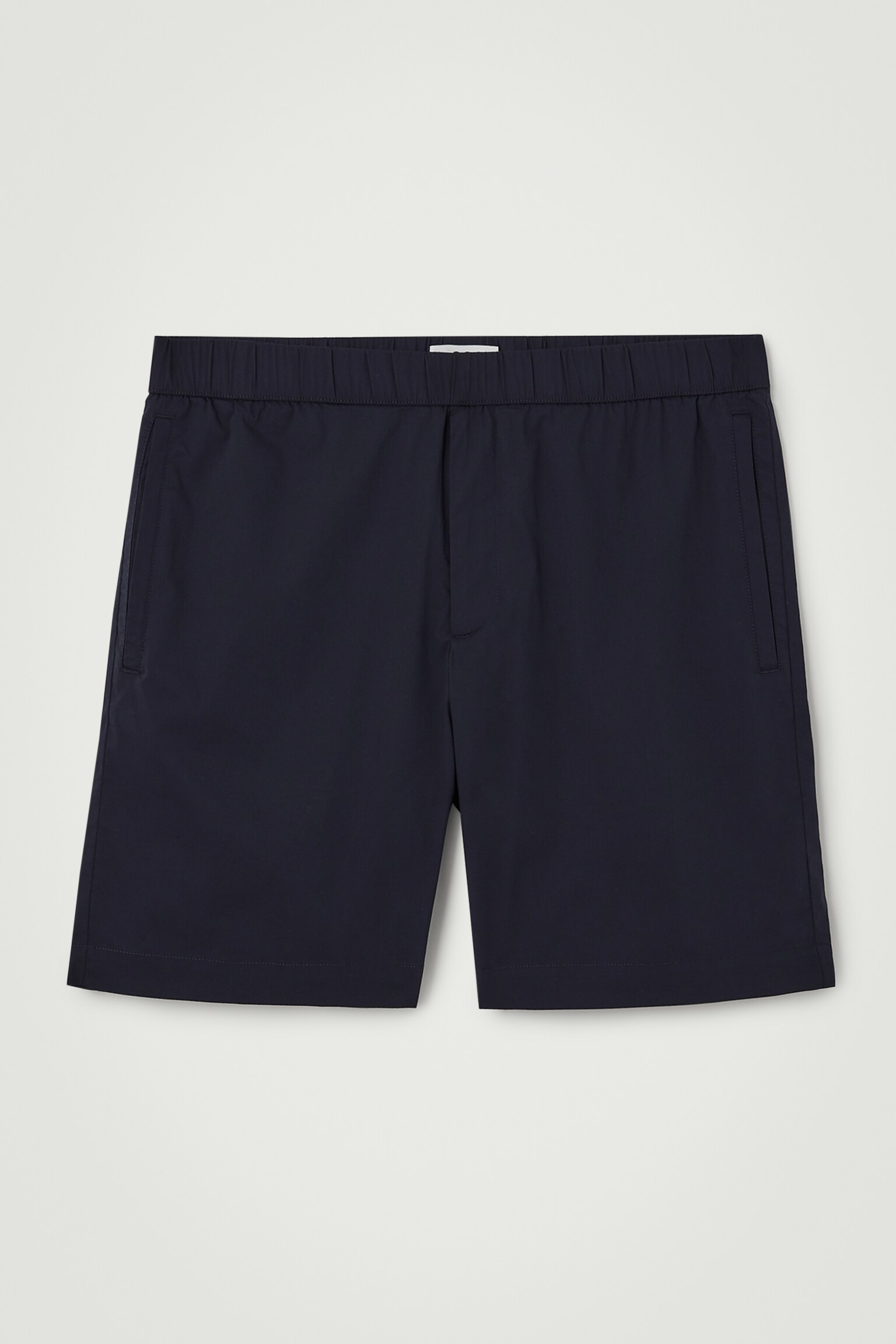 SHORT TAILLE ÉLASTIQUÉE EN COTON MÉLANGÉ - BLEU MARINE/BLEU CIEL/NOIR - 1