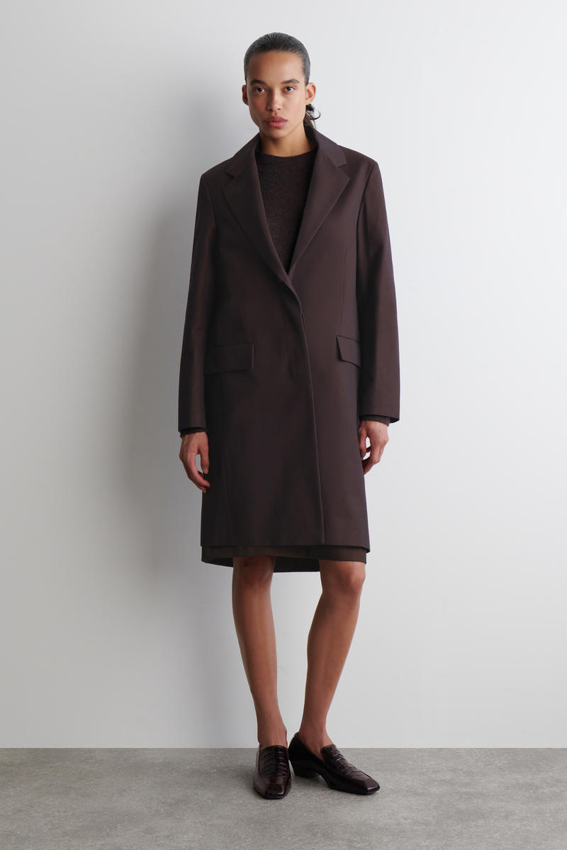 Cos Tailored Cotton Coat In Red