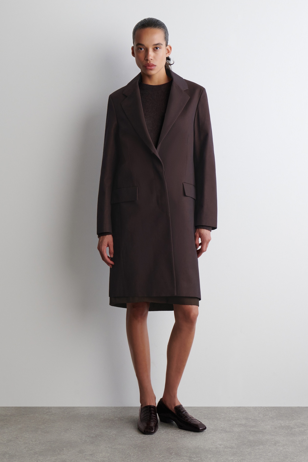 TAILORED COTTON LONG COAT