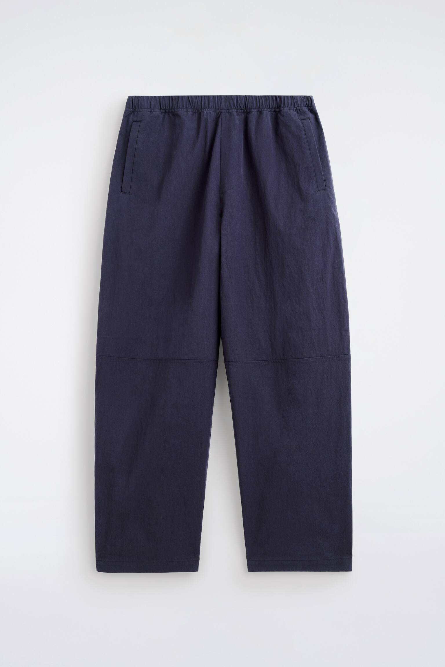 PANTALÓN BARREL LEG RELAXED FIT CINTURA ELÁSTICA - AZUL MARINO - 1