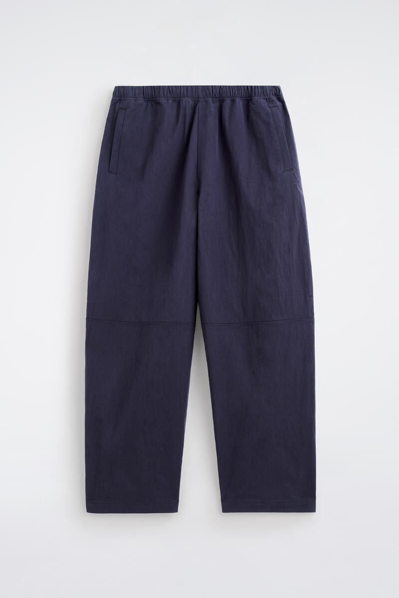 COS Elasticated Relaxed-Fit Barrel-Leg Trousers In Navy Men's Extra Large
