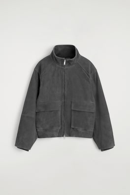 CORDED SUEDE PADDED JACKET — ANTHRACITE 10