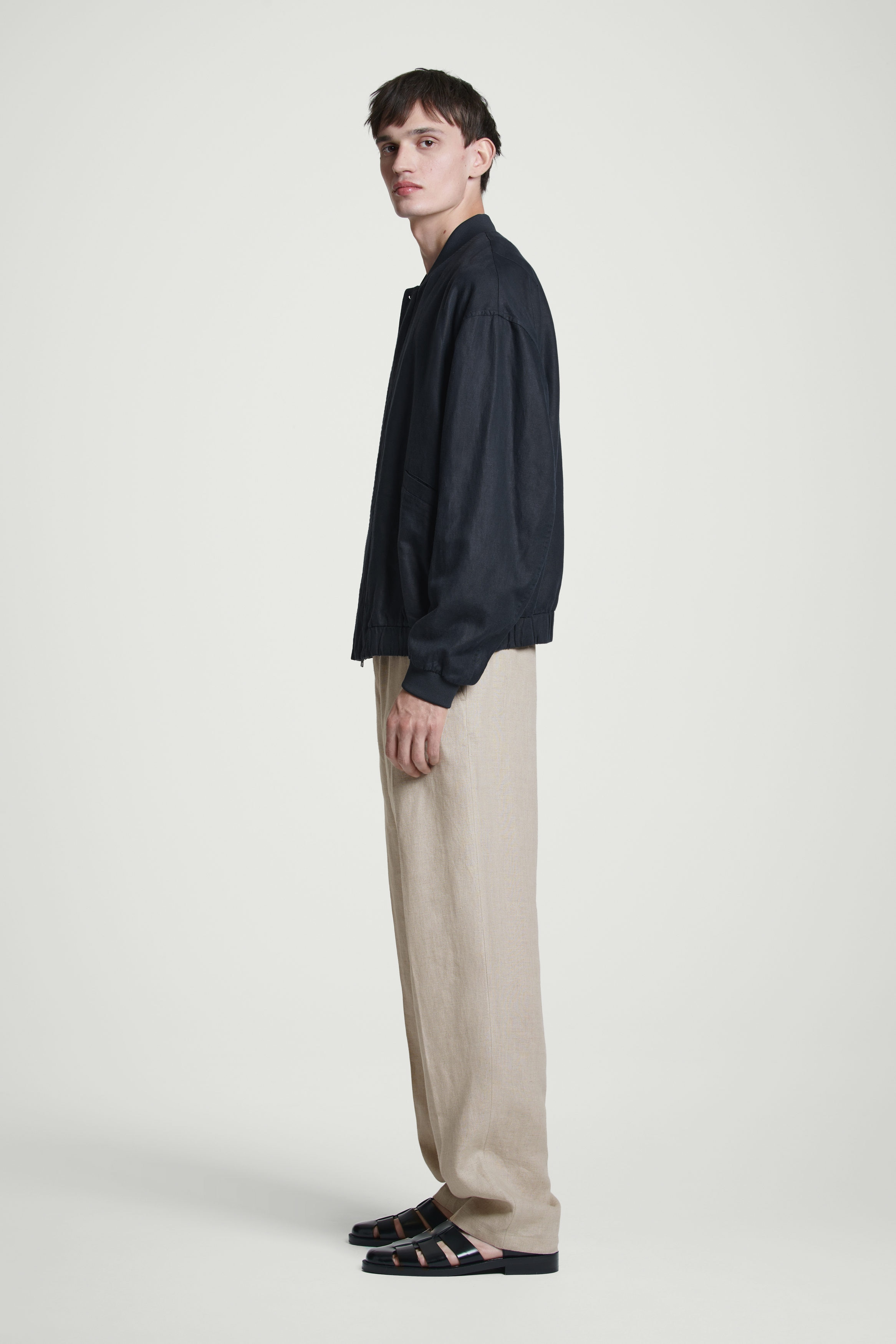 LINEN BOMBER JACKET - INDIGO | COS