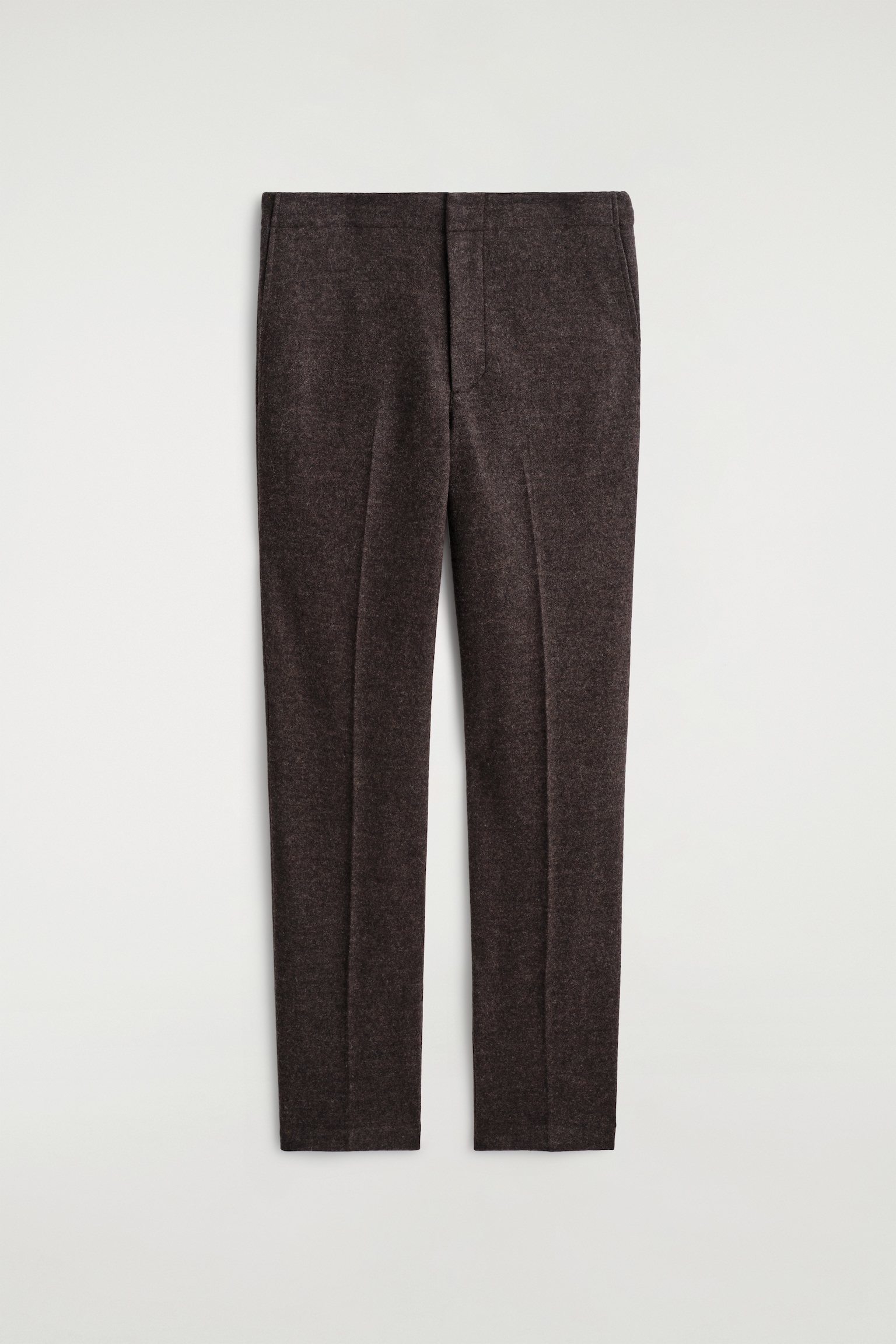 ELASTICATED BOILED-WOOL TROUSERS - DARK BROWN/DARK KHAKI/BLACK - 2