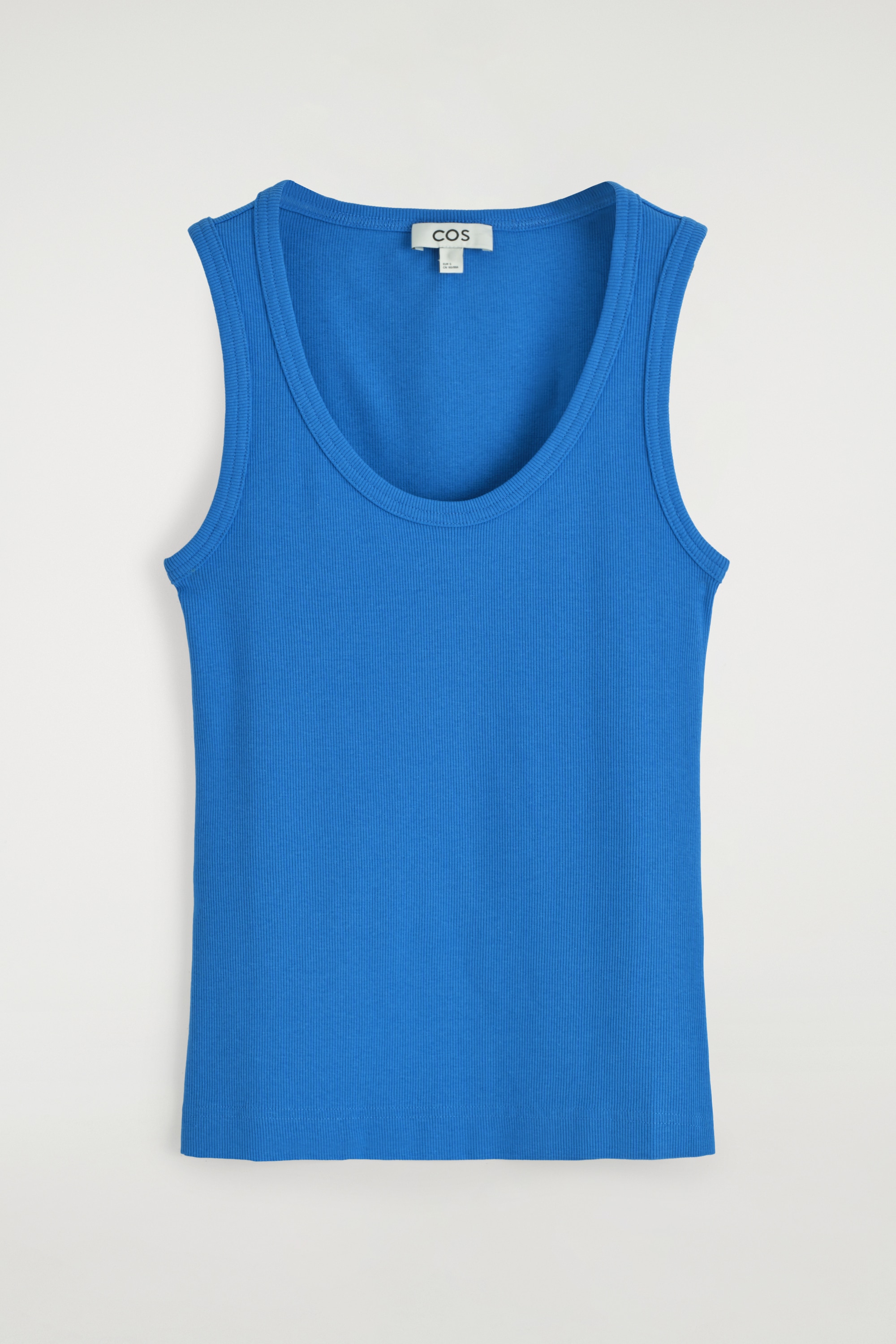 RIBBED SCOOP-NECK TANK TOP - BLUE/WHITE/RED
