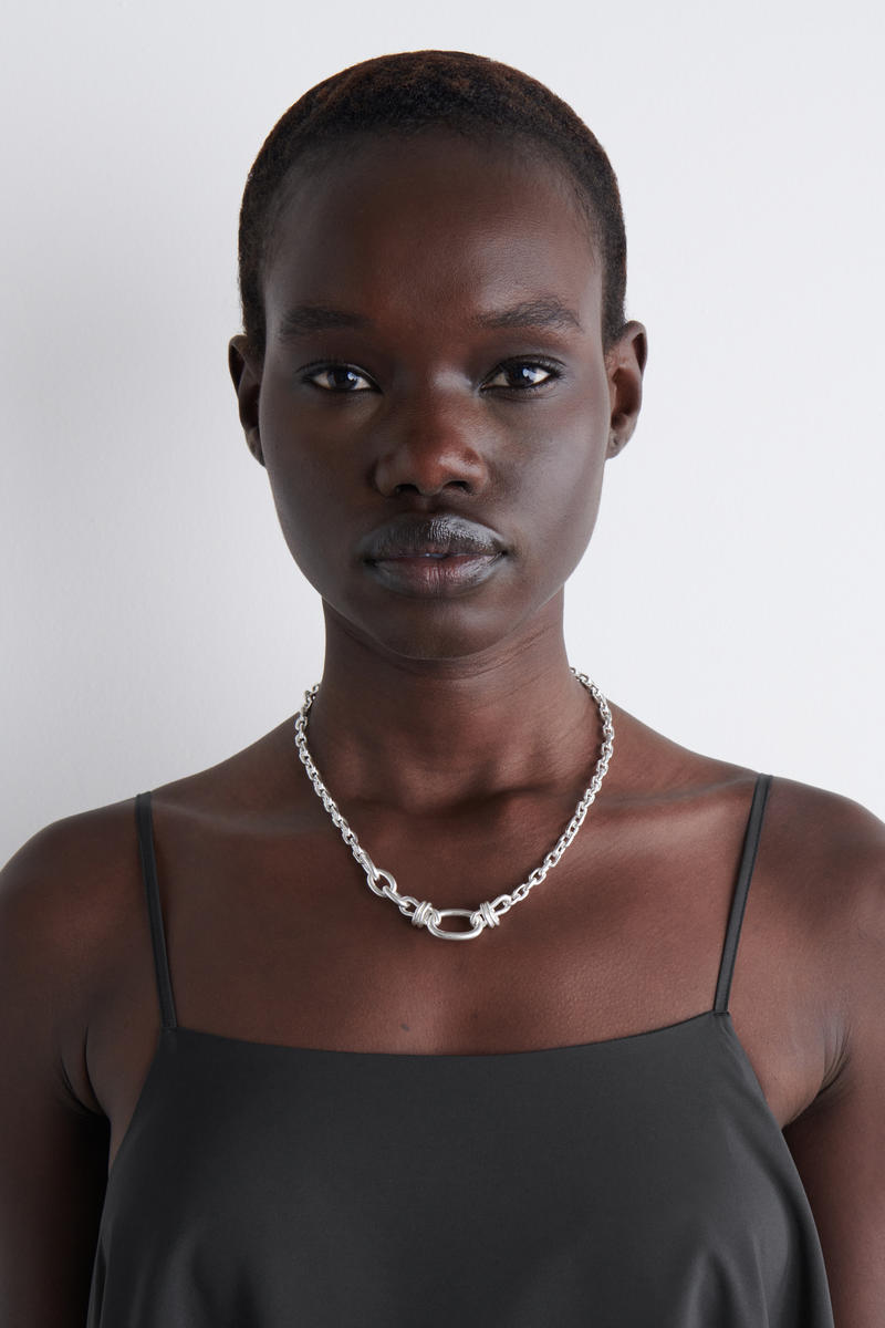 Cos Mismatched Chain Necklace In Silver