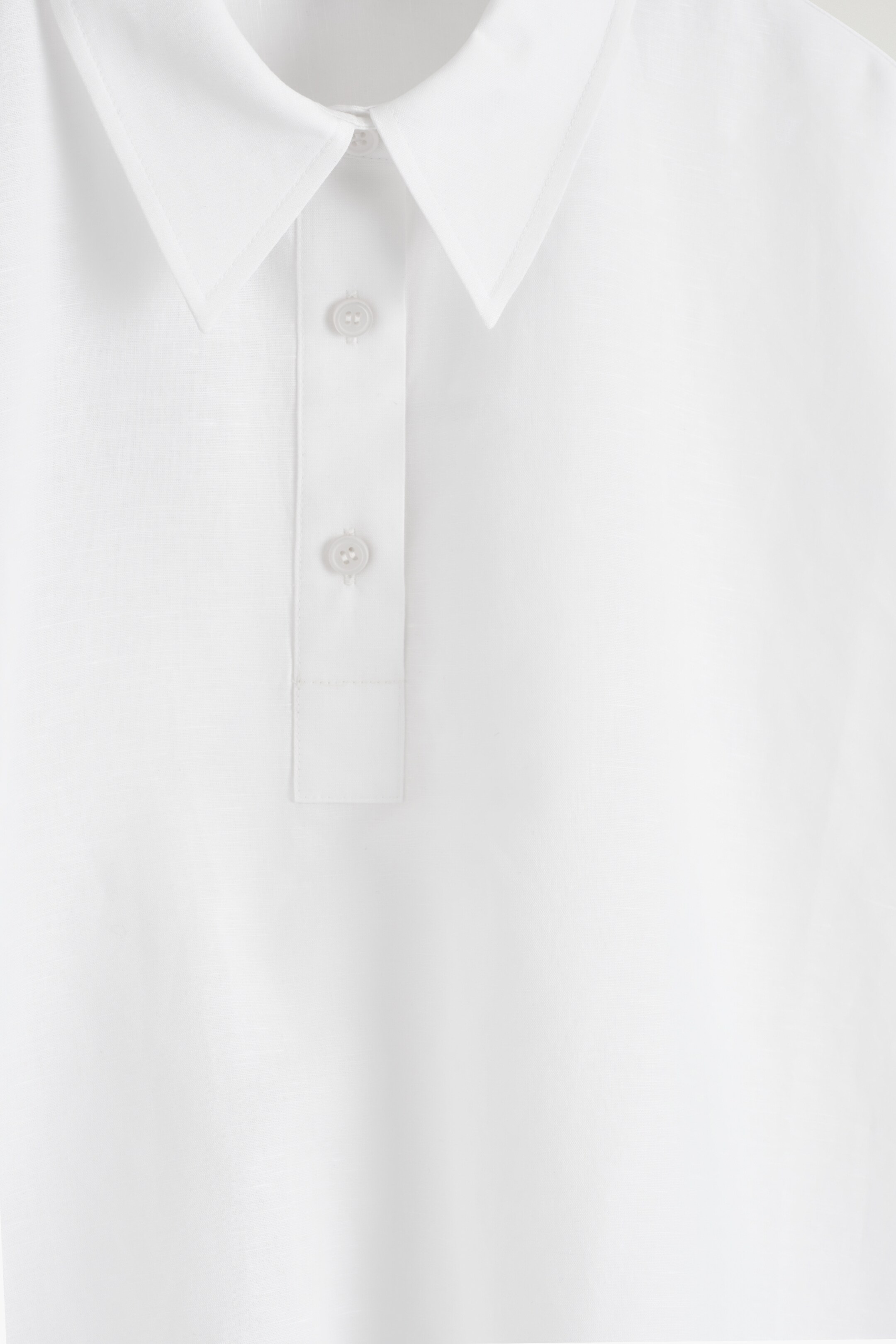 Преглед на по-голямо изображение: ROUNDED LINEN-COTTON SHIRT DRESS - БЯЛО - ЖЕНИ | H&M BG 6